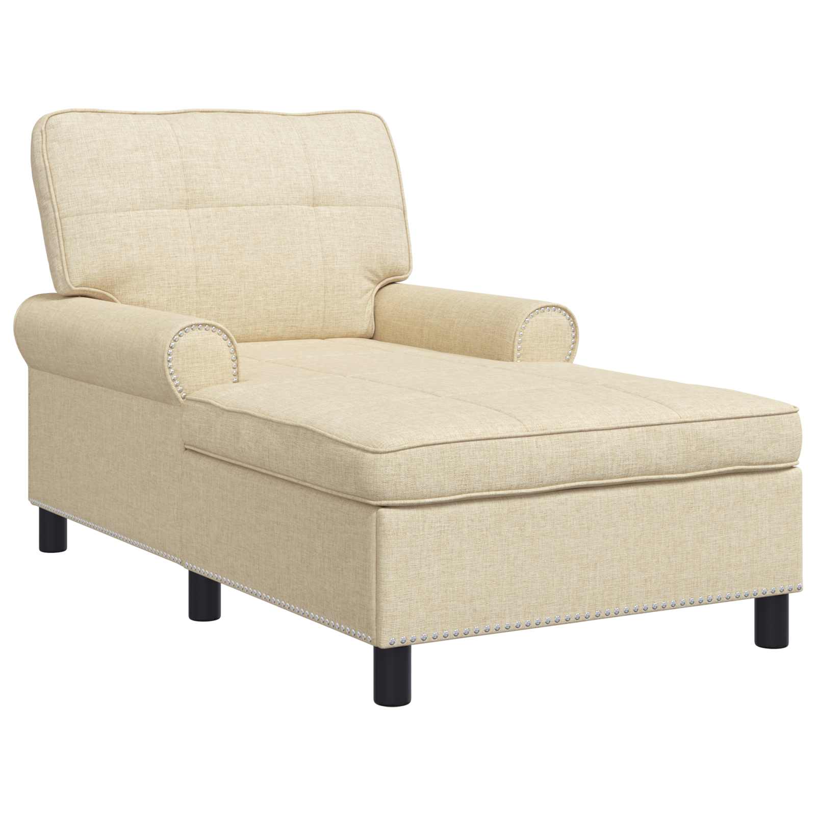 Chaise longue avec coussin Crème 91 x 157 x 91 cm tissu - XIOS