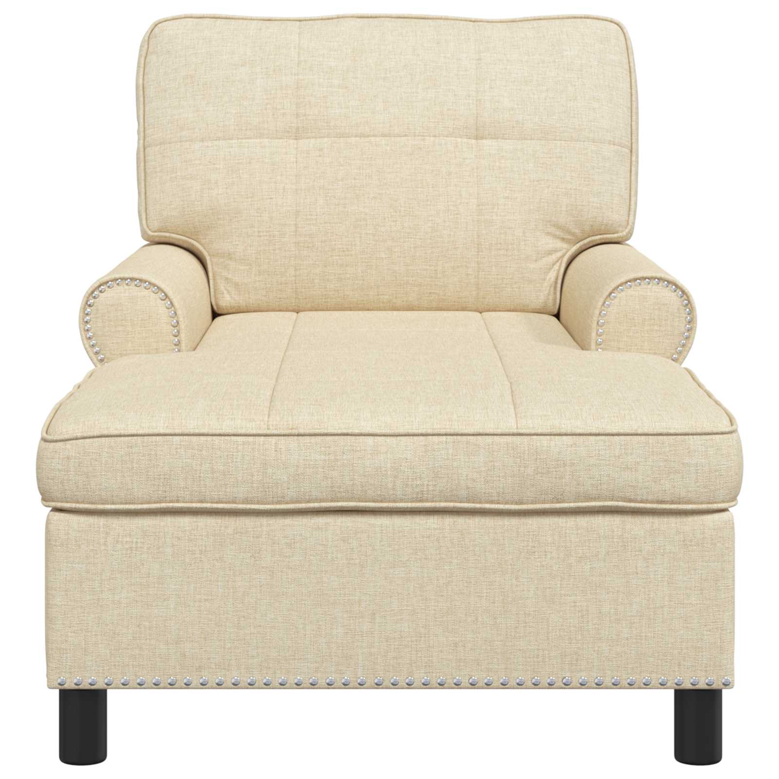 Chaise longue avec coussin Crème 91 x 157 x 91 cm tissu - XIOS