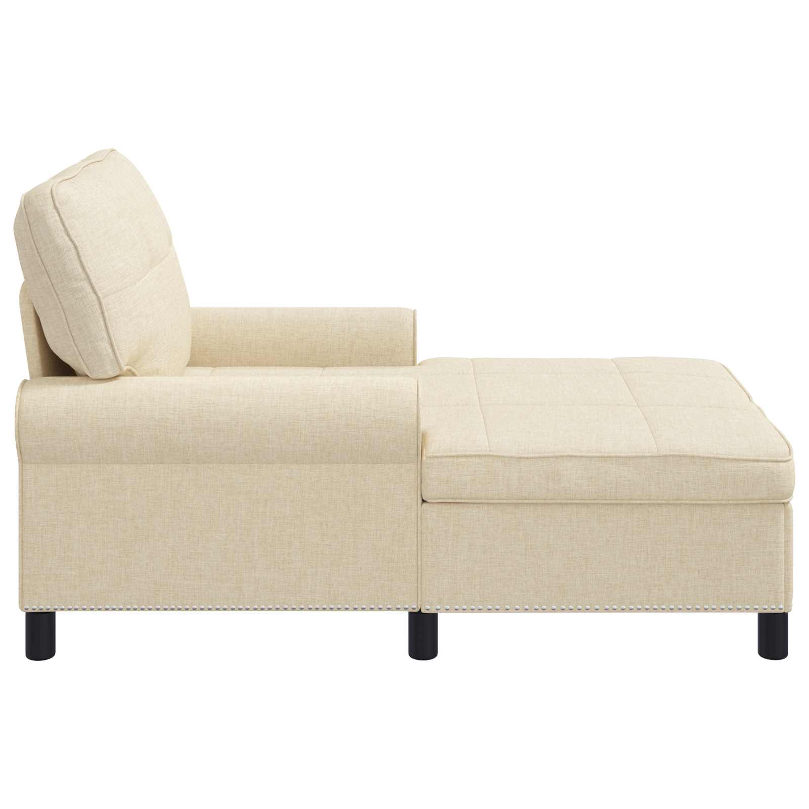 Chaise longue avec coussin Crème 91 x 157 x 91 cm tissu - XIOS