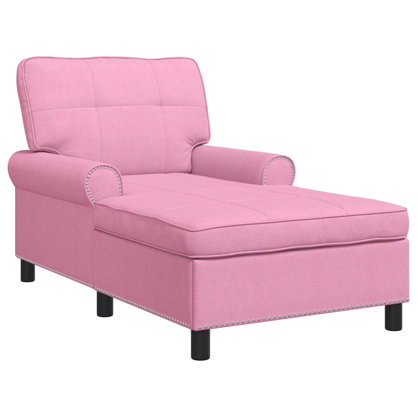 Chaise longue avec coussin Rose 91 x 157 x 91 cm tissu - XIOS