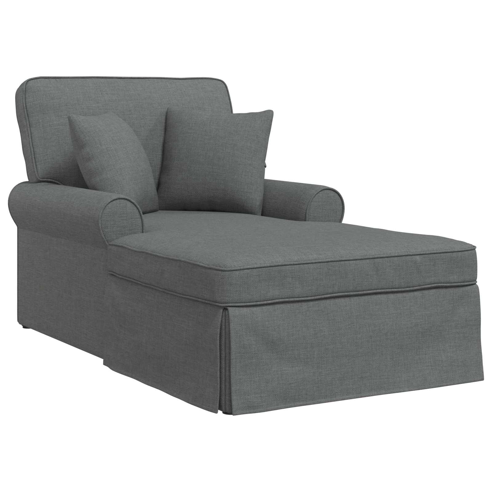 Chaise lounge avec jupe Gris foncé 91 x 157 x 91 cm tissu - XIOS