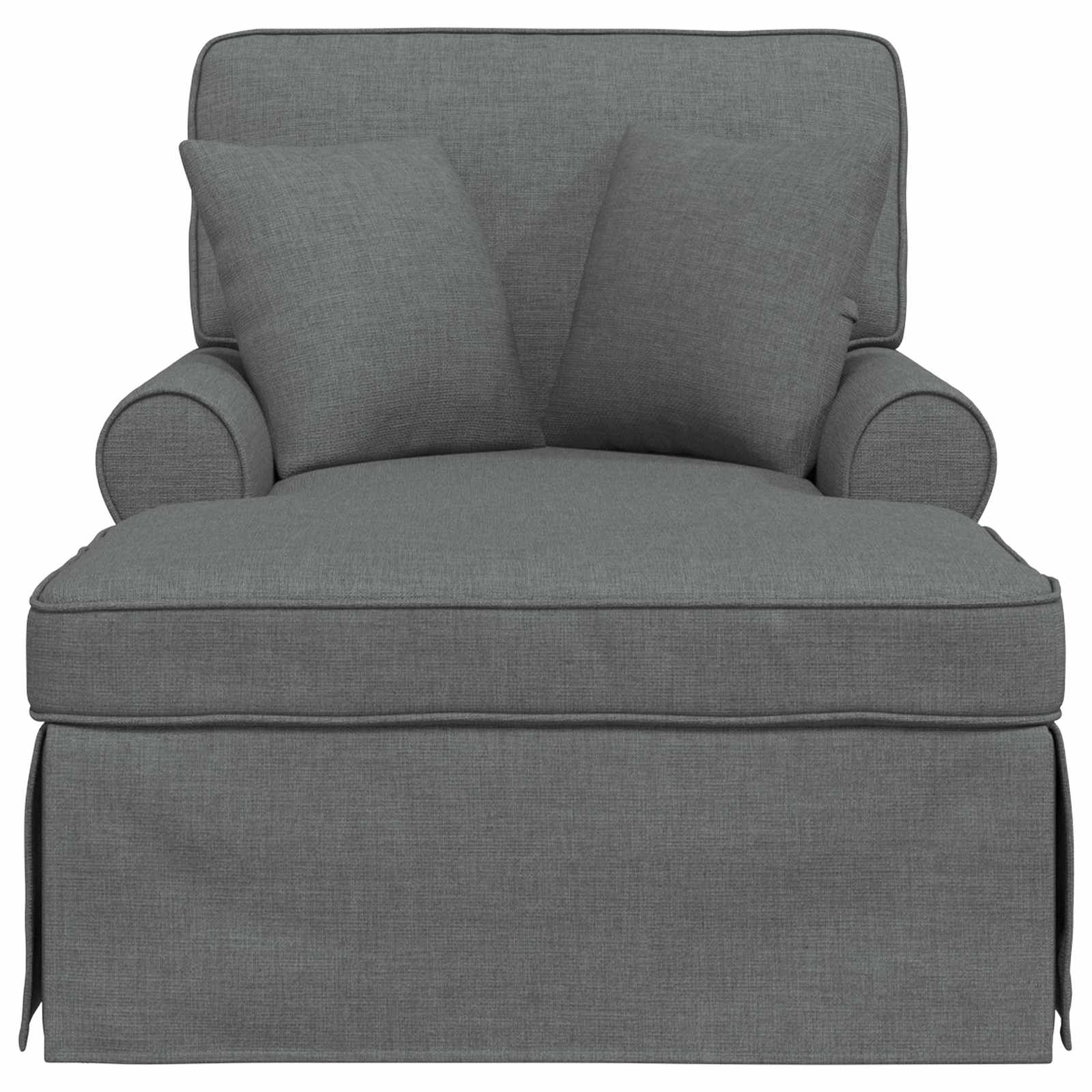 Chaise lounge avec jupe Gris foncé 91 x 157 x 91 cm tissu - XIOS