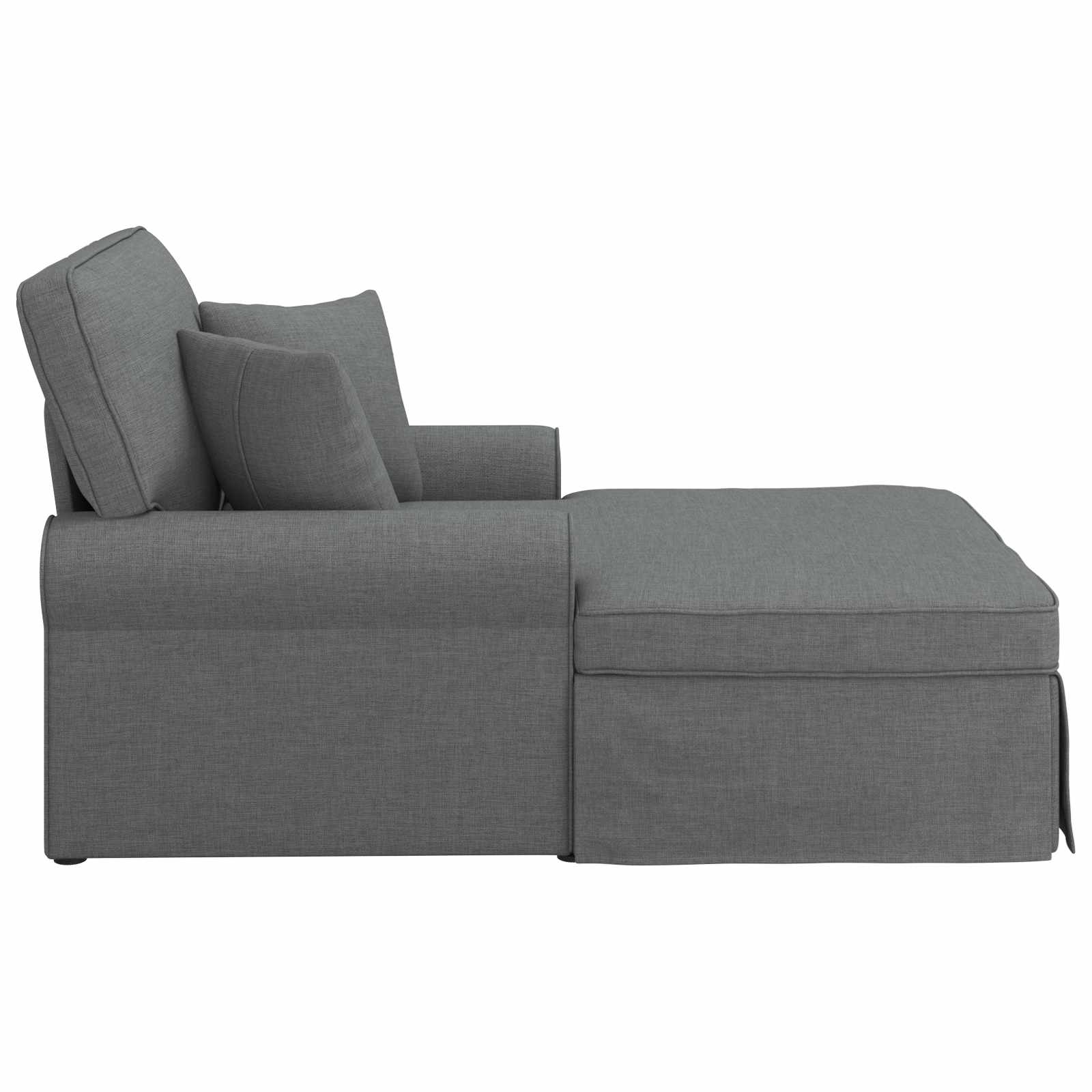 Chaise lounge avec jupe Gris foncé 91 x 157 x 91 cm tissu - XIOS