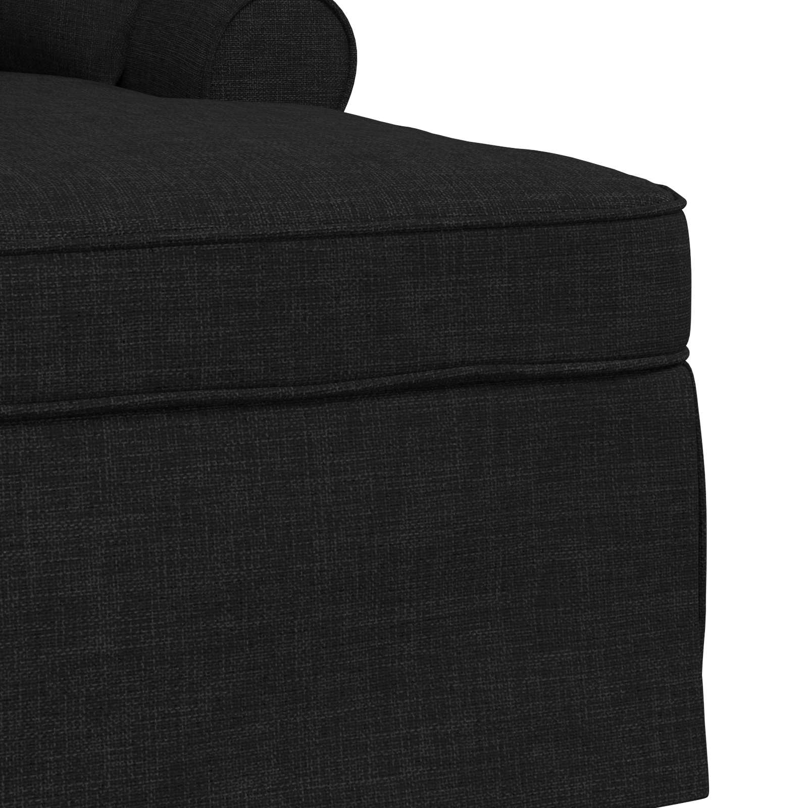 Chaise lounge avec jupe Noir 91 x 157 x 91 cm tissu - XIOS