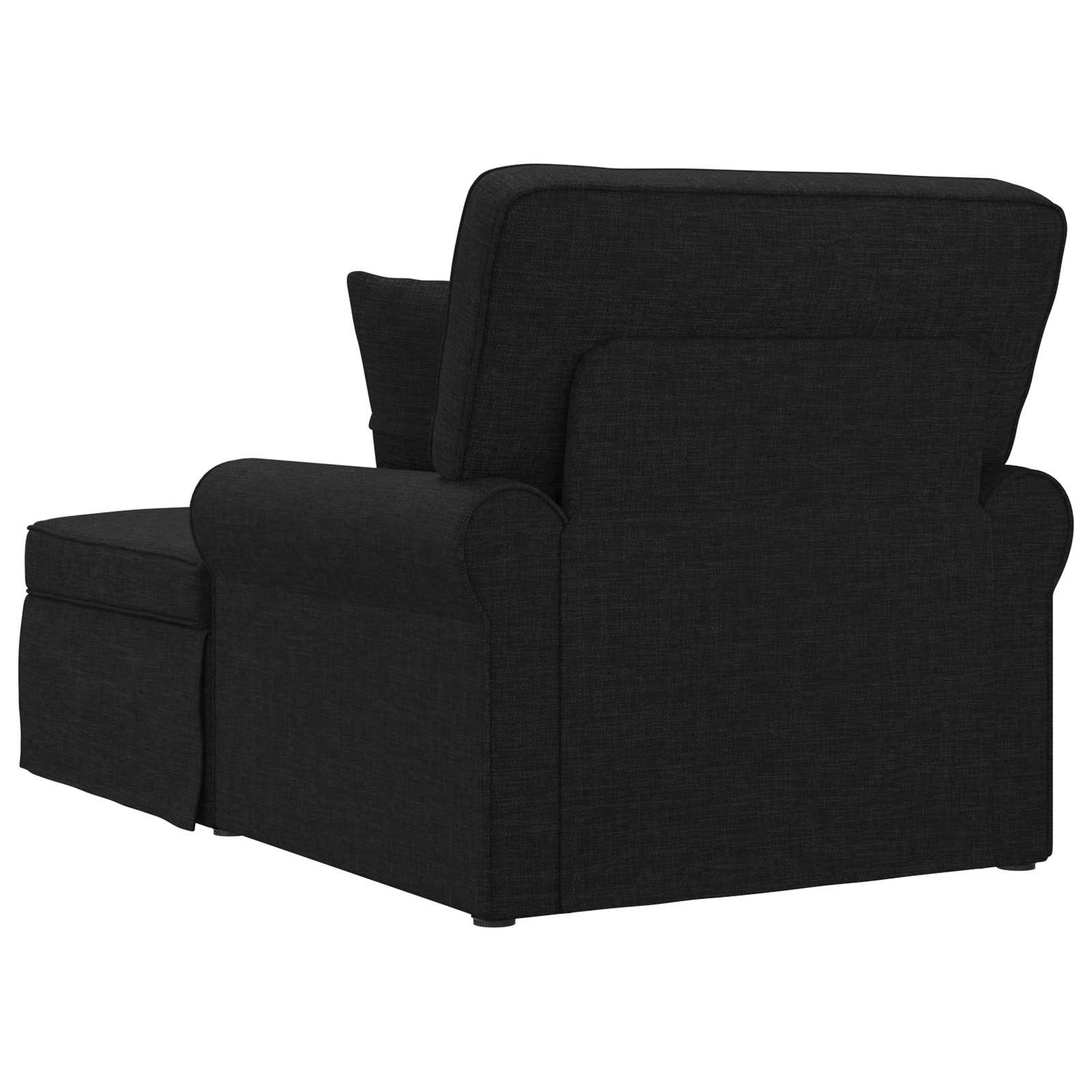 Chaise lounge avec jupe Noir 91 x 157 x 91 cm tissu - XIOS