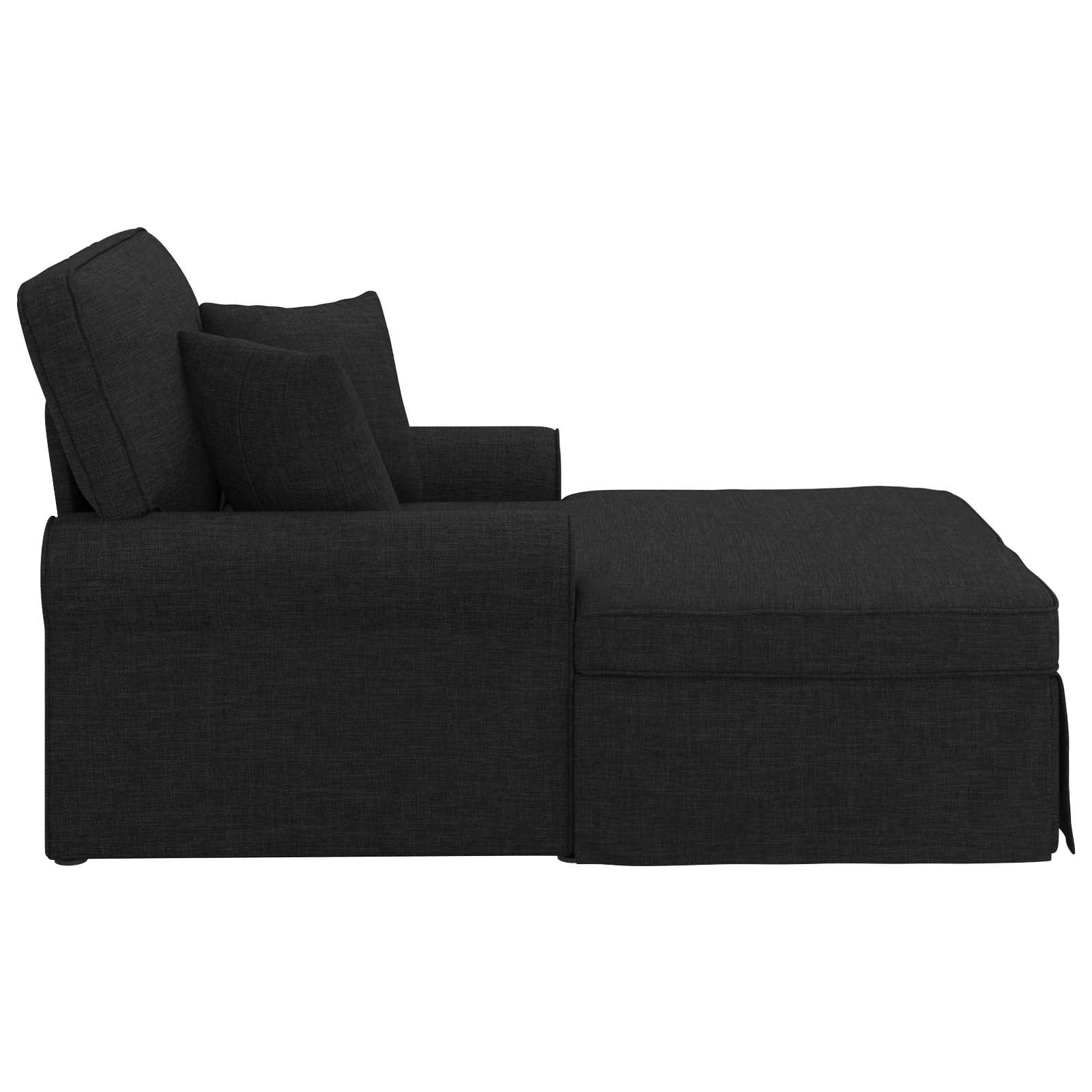 Chaise lounge avec jupe Noir 91 x 157 x 91 cm tissu - XIOS