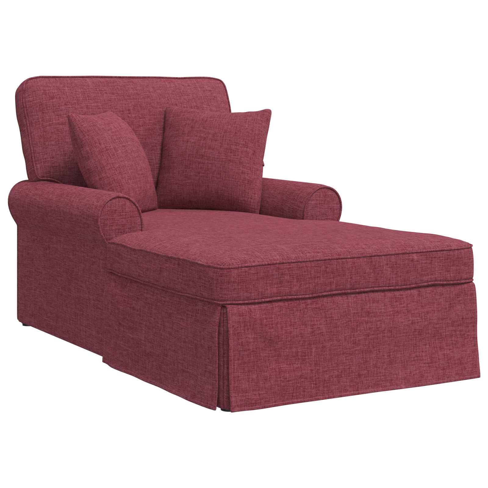 Chaise lounge avec jupe avec coussin 3 pcs Bordeaux tissu - XIOS