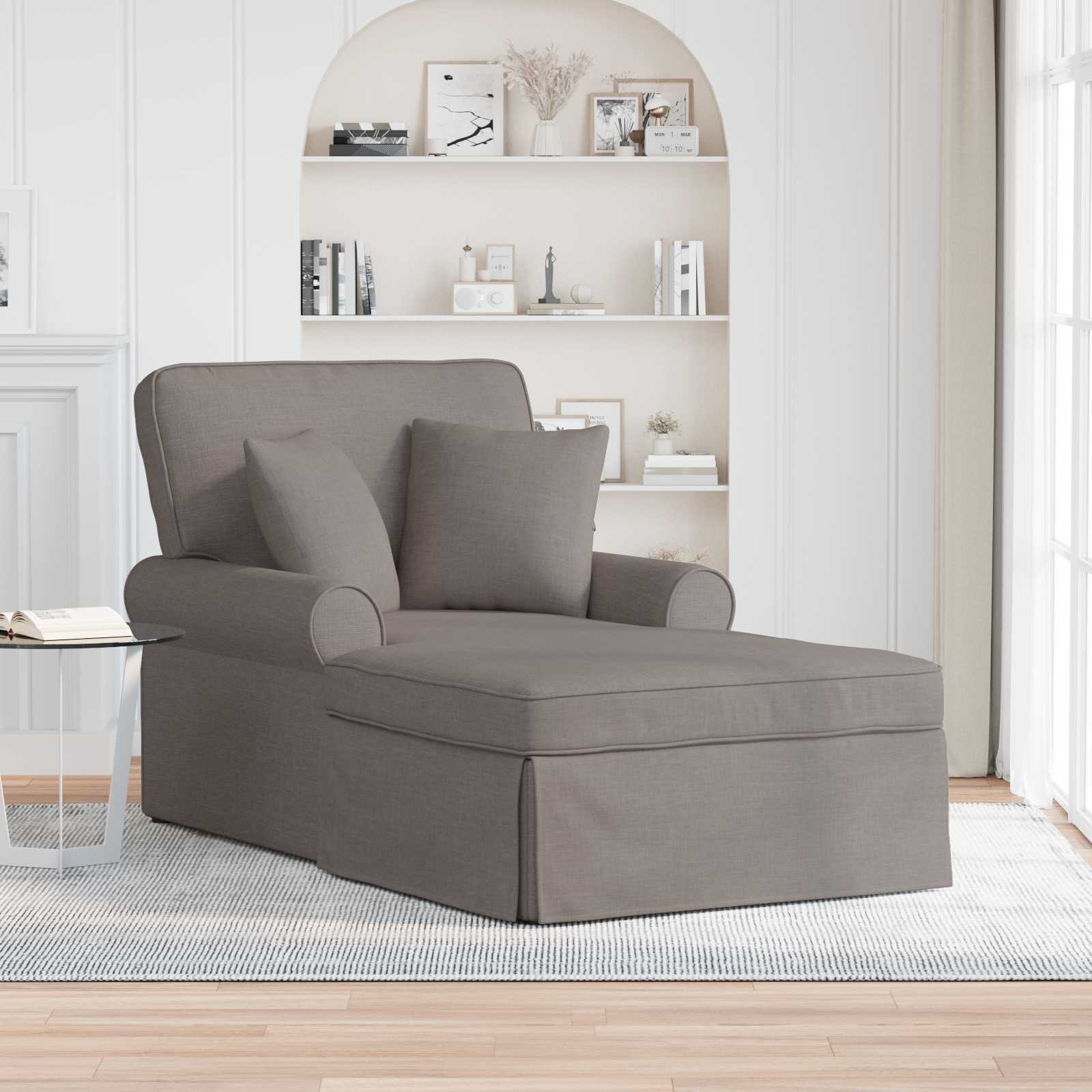 Chaise lounge avec jupe avec coussin 3 pcs Taupe tissu - XIOS