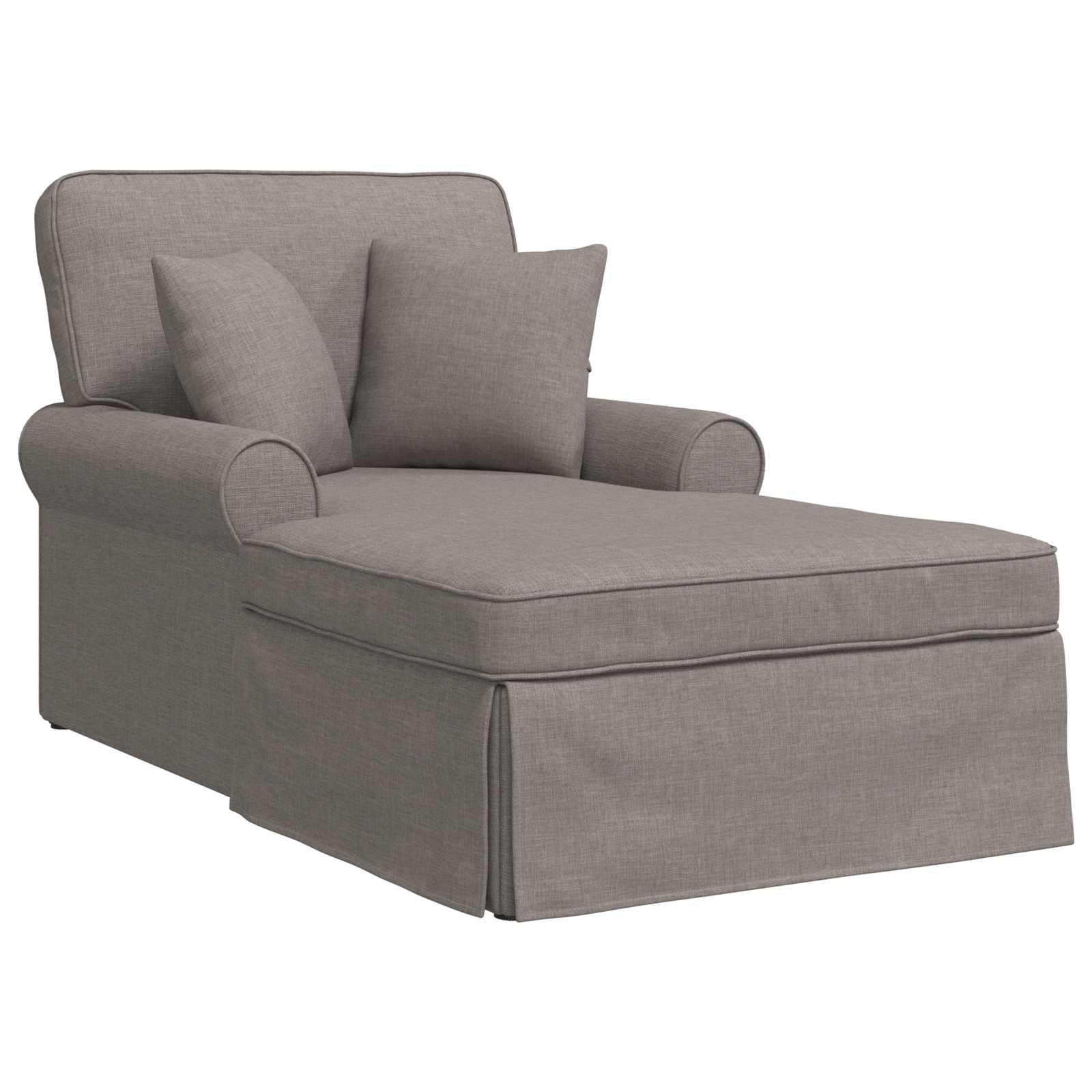 Chaise lounge avec jupe avec coussin 3 pcs Taupe tissu - XIOS