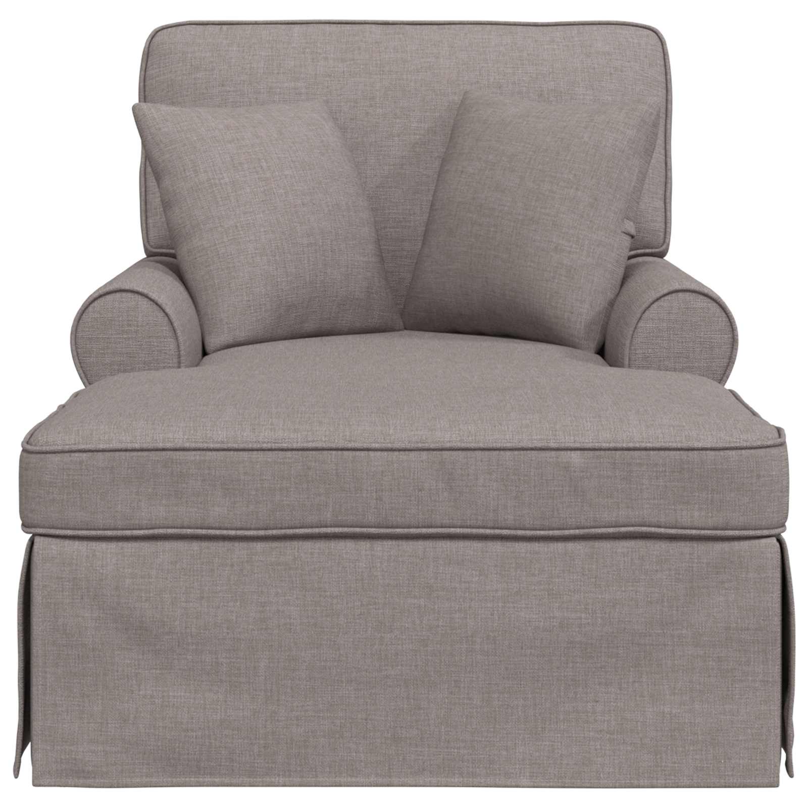 Chaise lounge avec jupe avec coussin 3 pcs Taupe tissu - XIOS