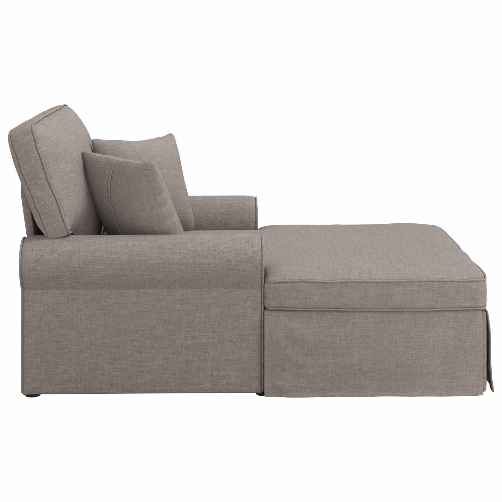 Chaise lounge avec jupe avec coussin 3 pcs Taupe tissu - XIOS