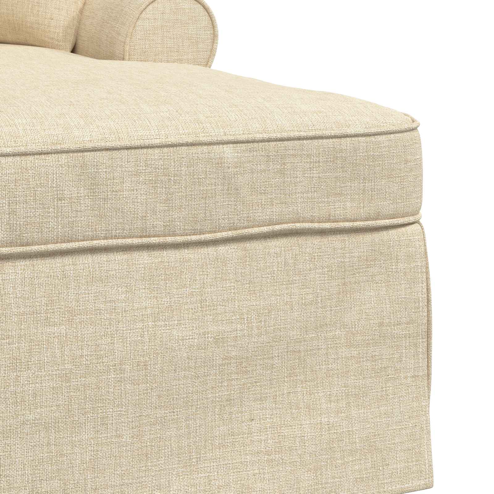 Chaise lounge avec jupe avec coussin 3 pcs Crème tissu - XIOS