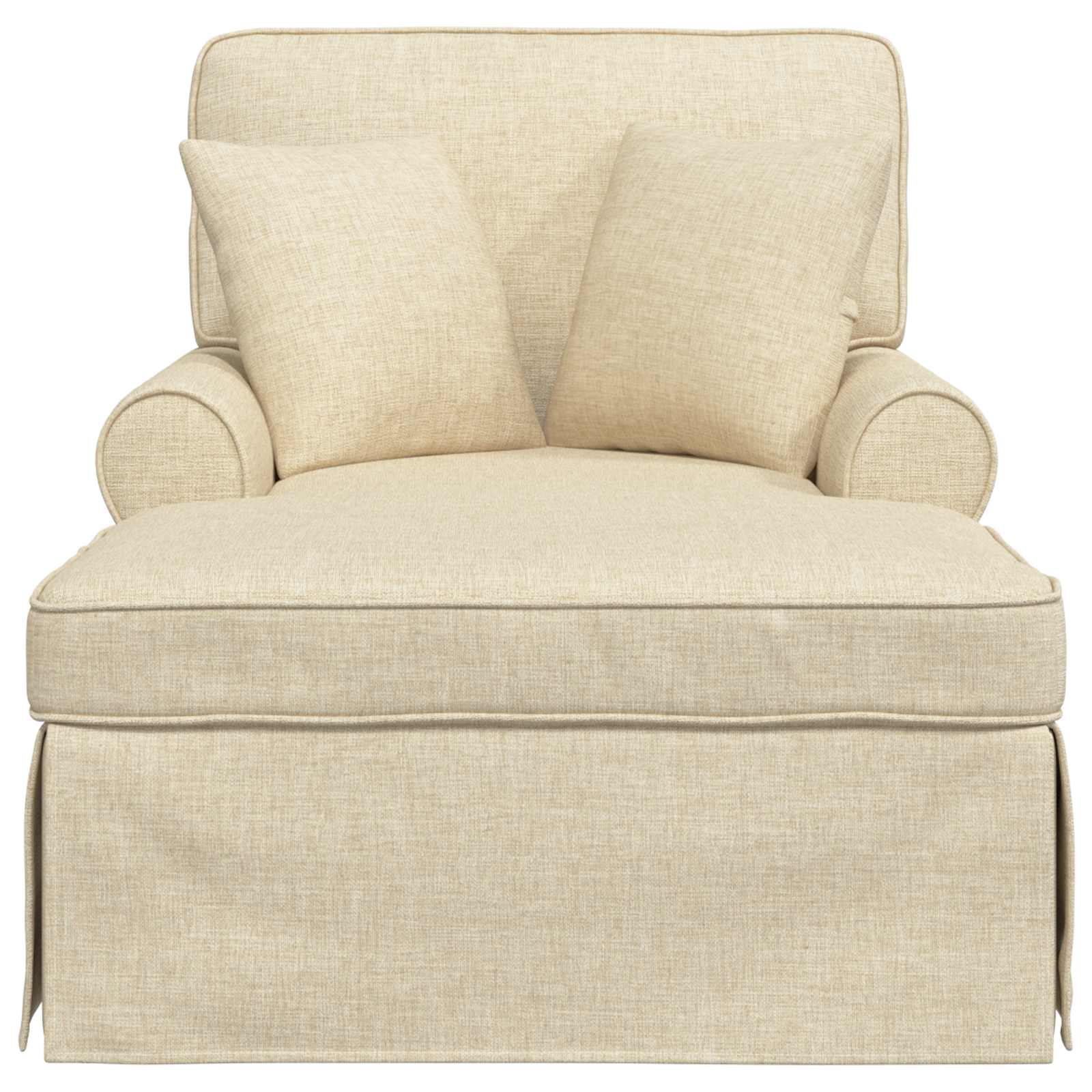 Chaise lounge avec jupe avec coussin 3 pcs Crème tissu - XIOS