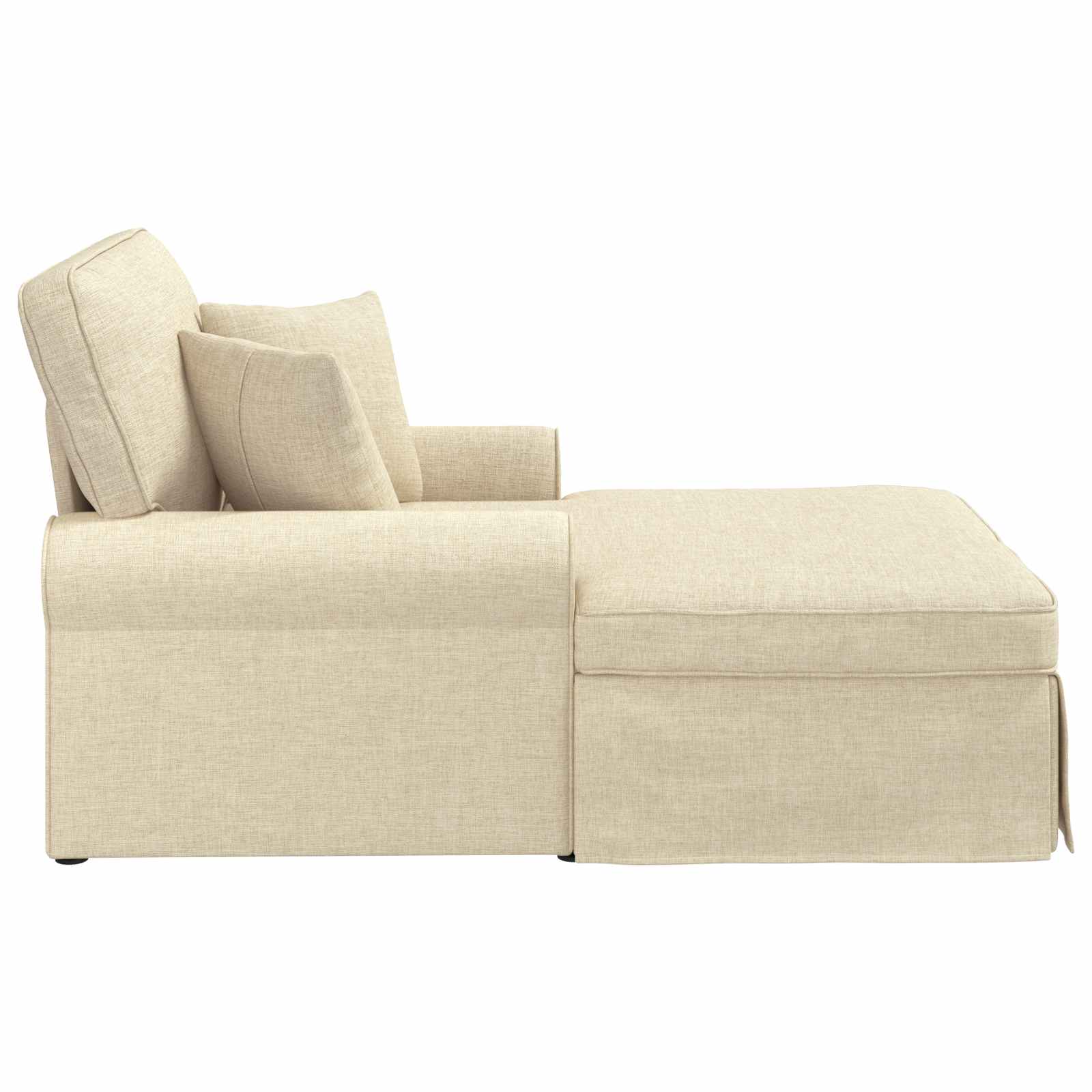 Chaise lounge avec jupe avec coussin 3 pcs Crème tissu - XIOS