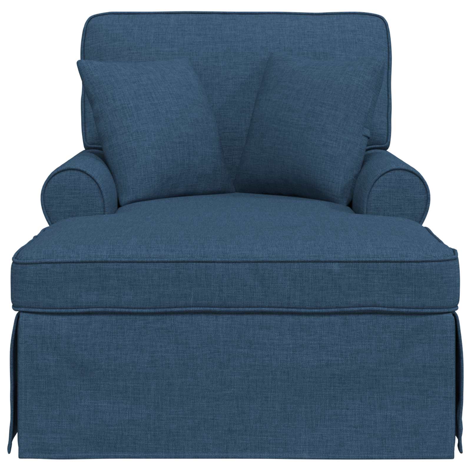 Chaise lounge avec jupe avec coussin 3 pcs Bleu tissu - XIOS