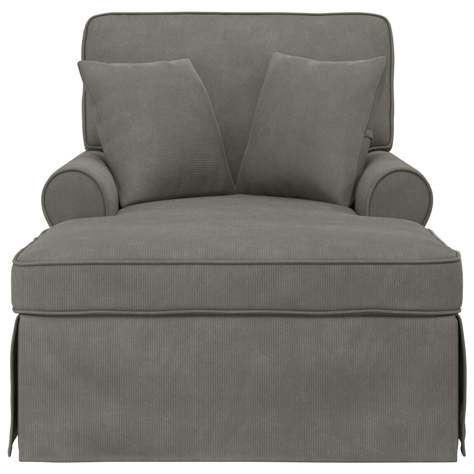 Chaise lounge avec jupe avec coussin 3 pcs Gris clair - XIOS