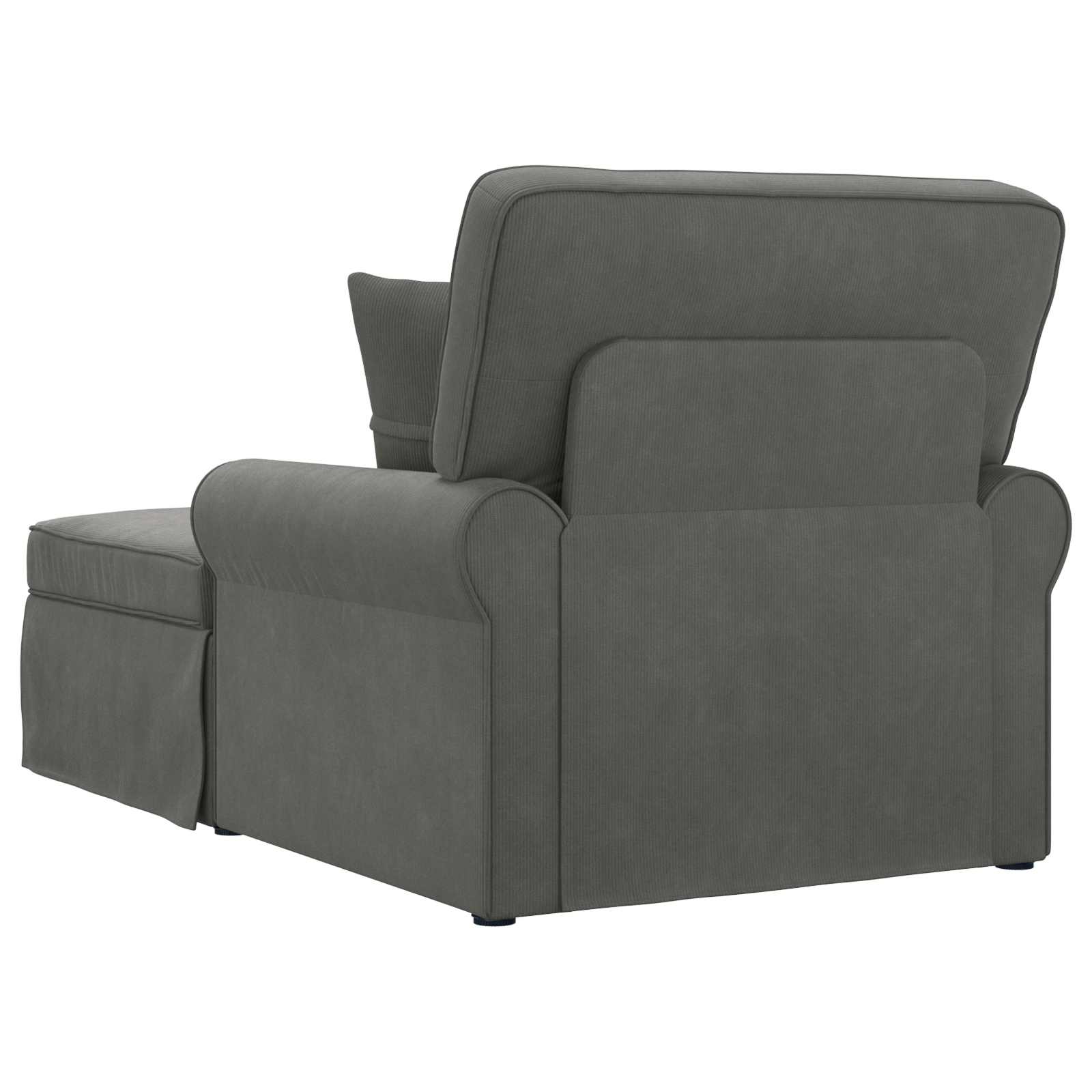 Chaise lounge avec jupe avec coussin 3 pcs Gris foncé - XIOS