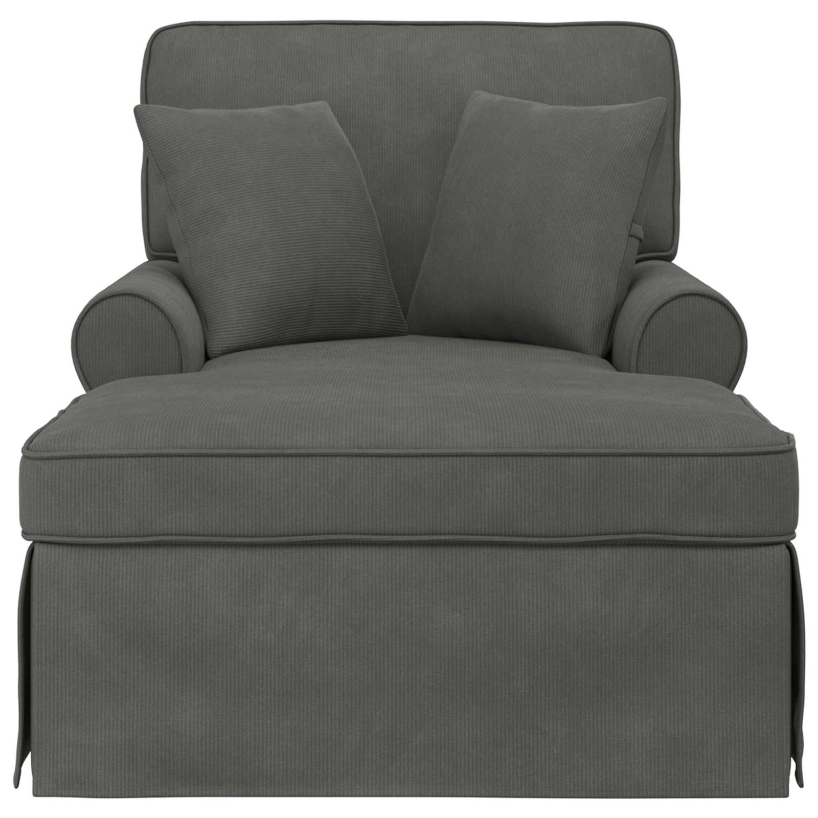 Chaise lounge avec jupe avec coussin 3 pcs Gris foncé - XIOS
