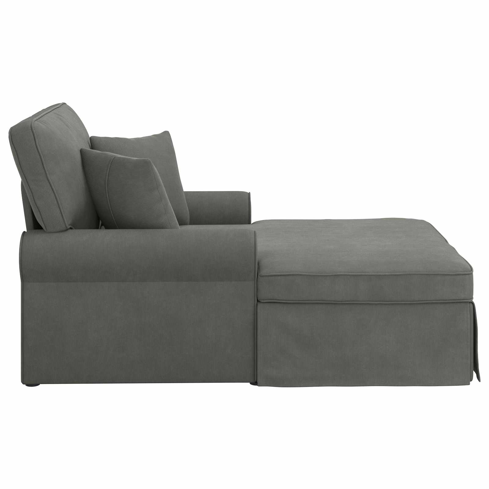 Chaise lounge avec jupe avec coussin 3 pcs Gris foncé - XIOS