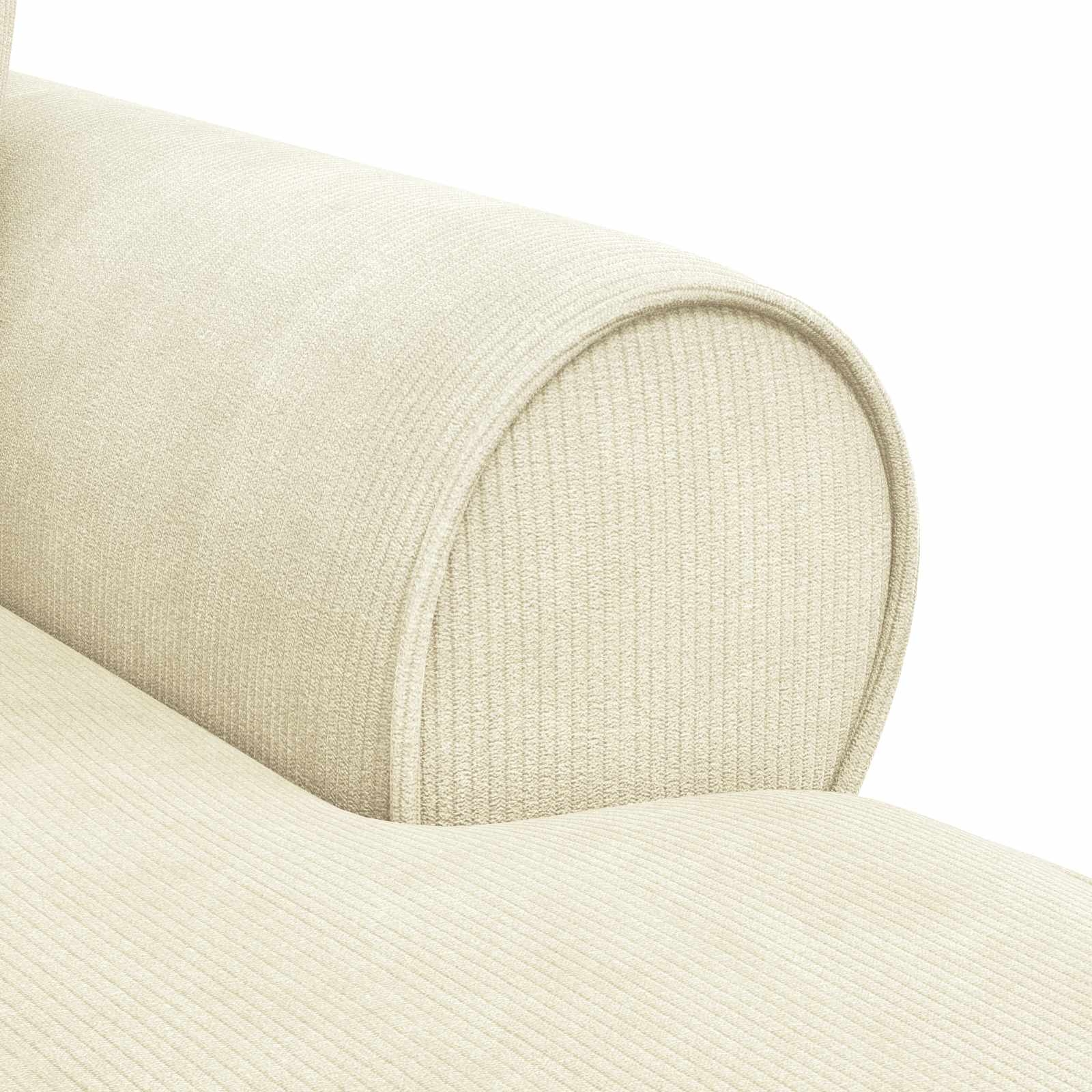 Chaise lounge avec jupe 3 pcs Crème Tissu en velours côtelé - XIOS