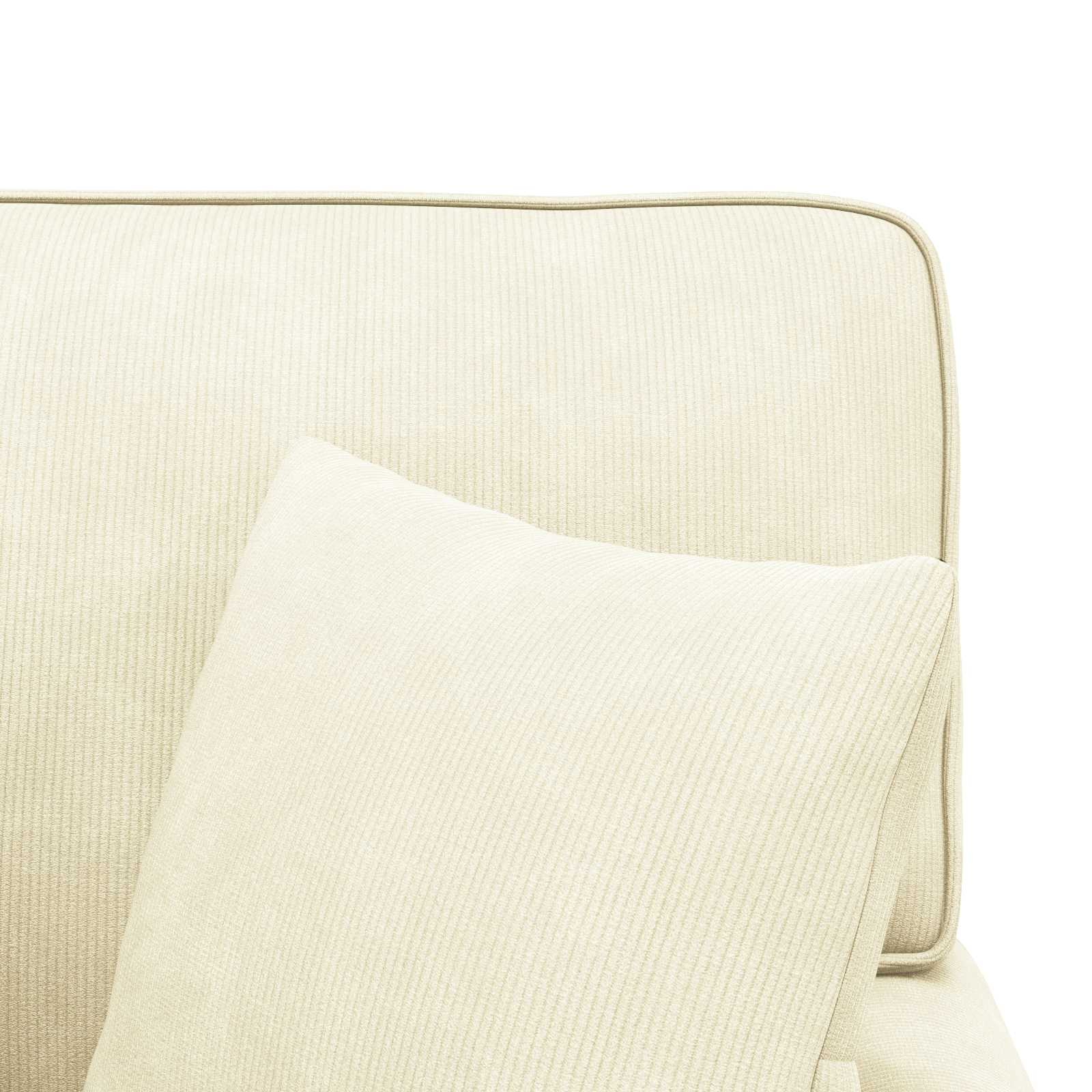 Chaise lounge avec jupe 3 pcs Crème Tissu en velours côtelé - XIOS