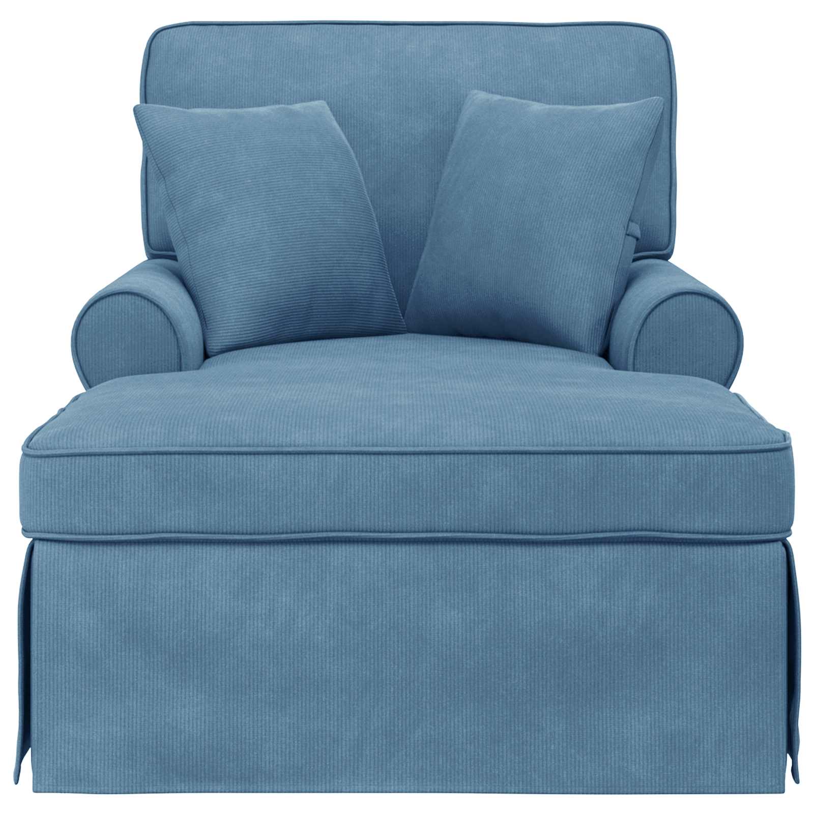Chaise lounge avec jupe 3 pcs Bleu Tissu en velours côtelé - XIOS