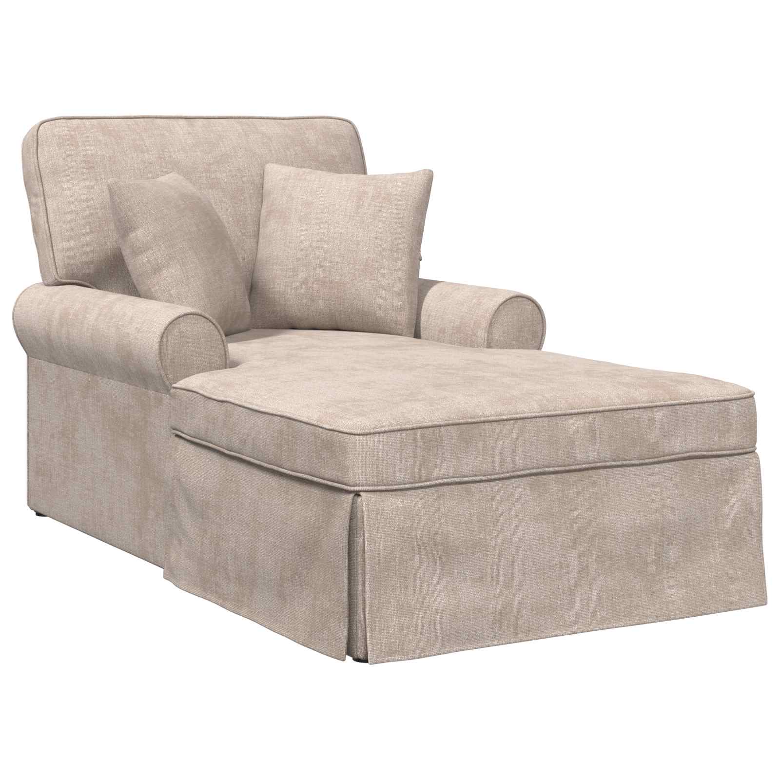 Chaise lounge avec jupe Beige 157 x 91 x 91 cm ARES - XIOS