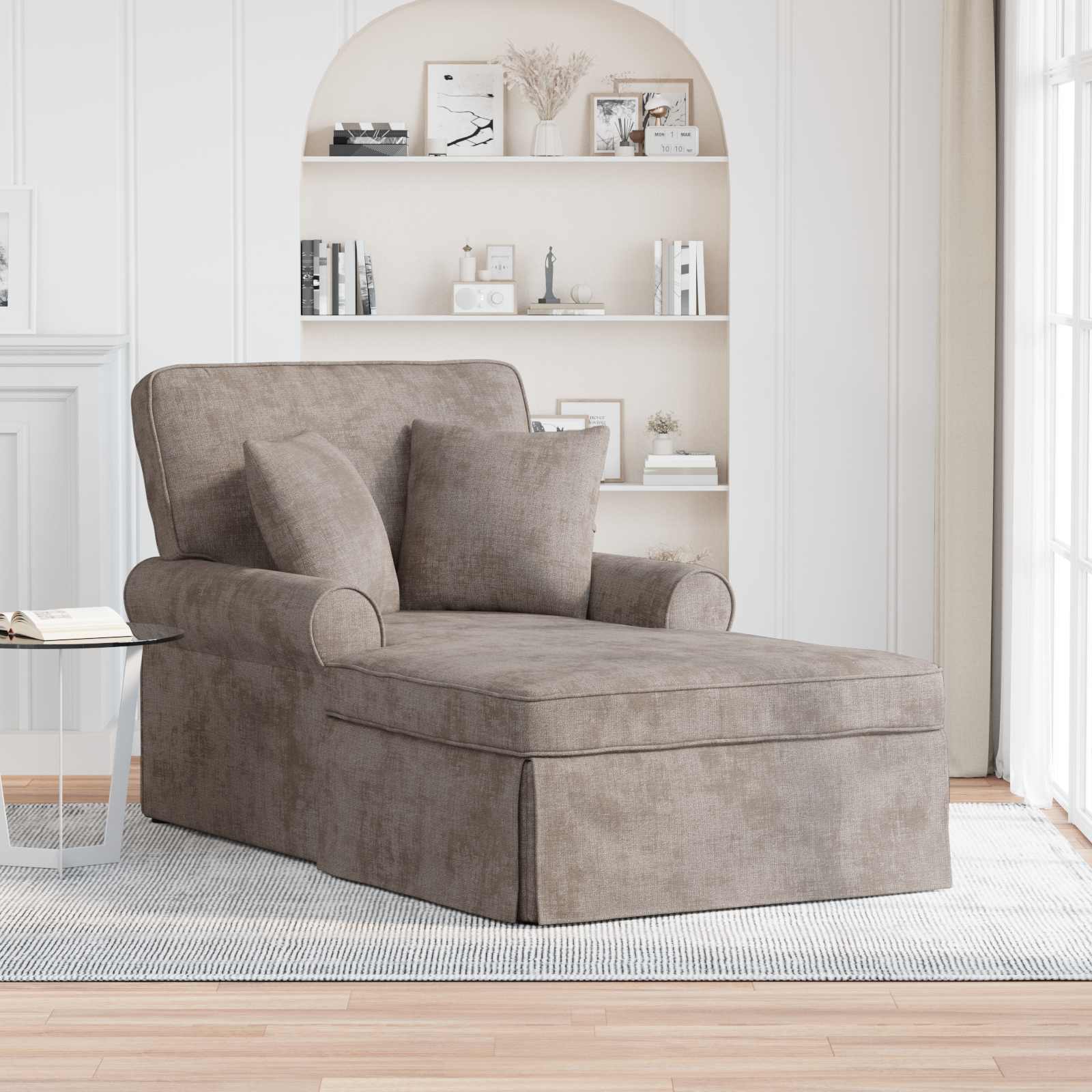 Chaise lounge avec jupe Sable 157 x 91 x 91 cm ARES - XIOS