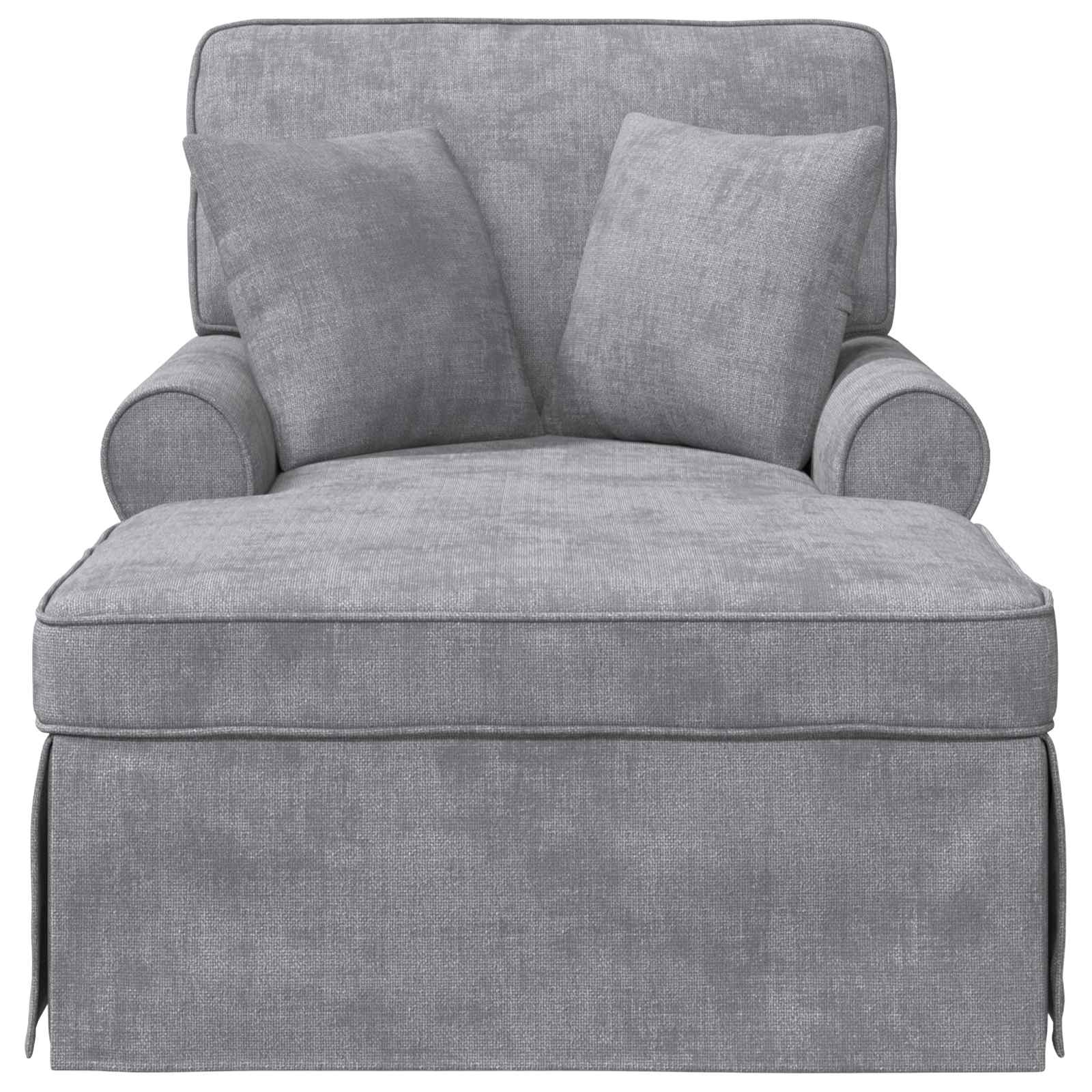 Chaise lounge avec jupe Gris clair 157 x 91 x 91 cm ARES - XIOS