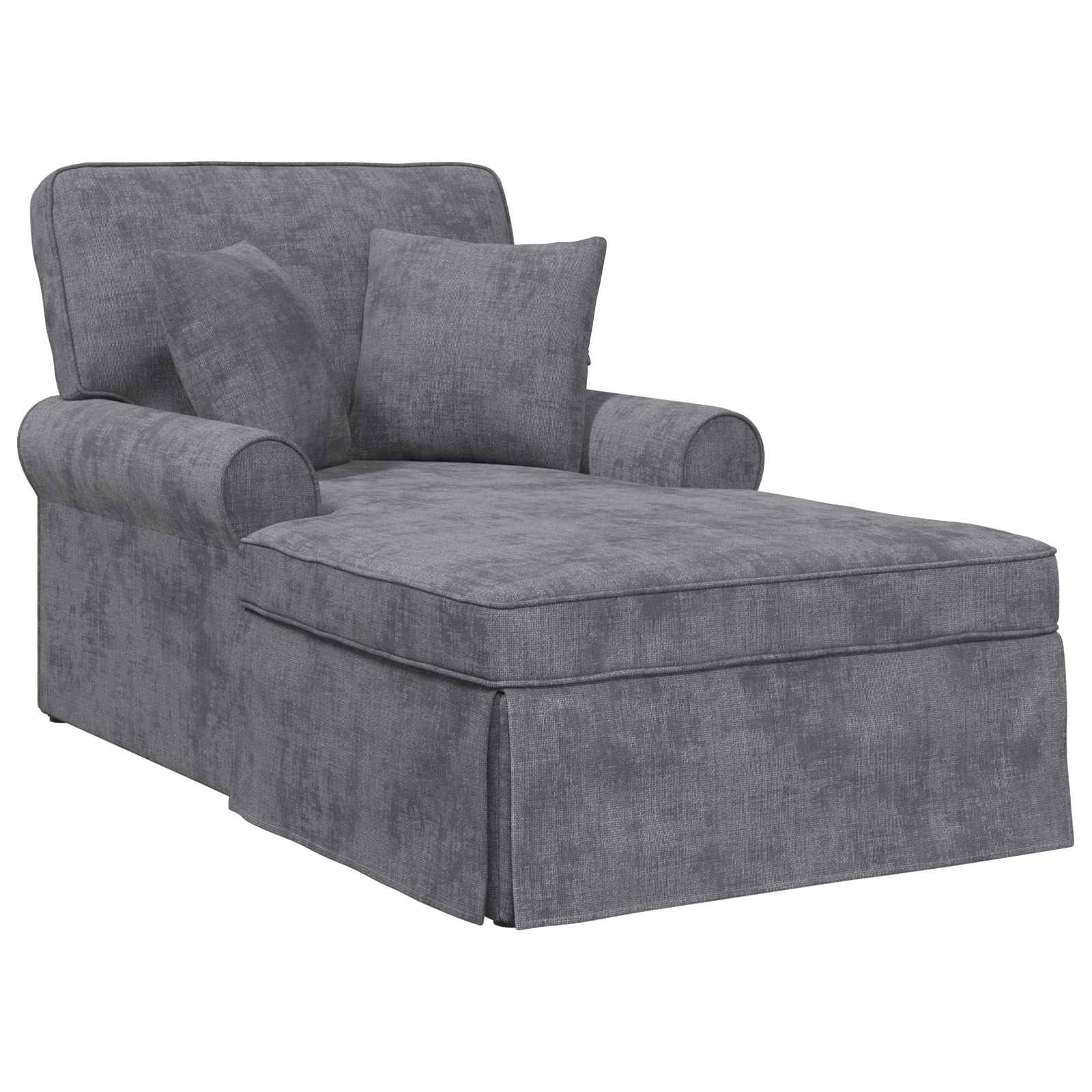 Chaise lounge avec jupe Gris foncé 157 x 91 x 91 cm ARES - XIOS