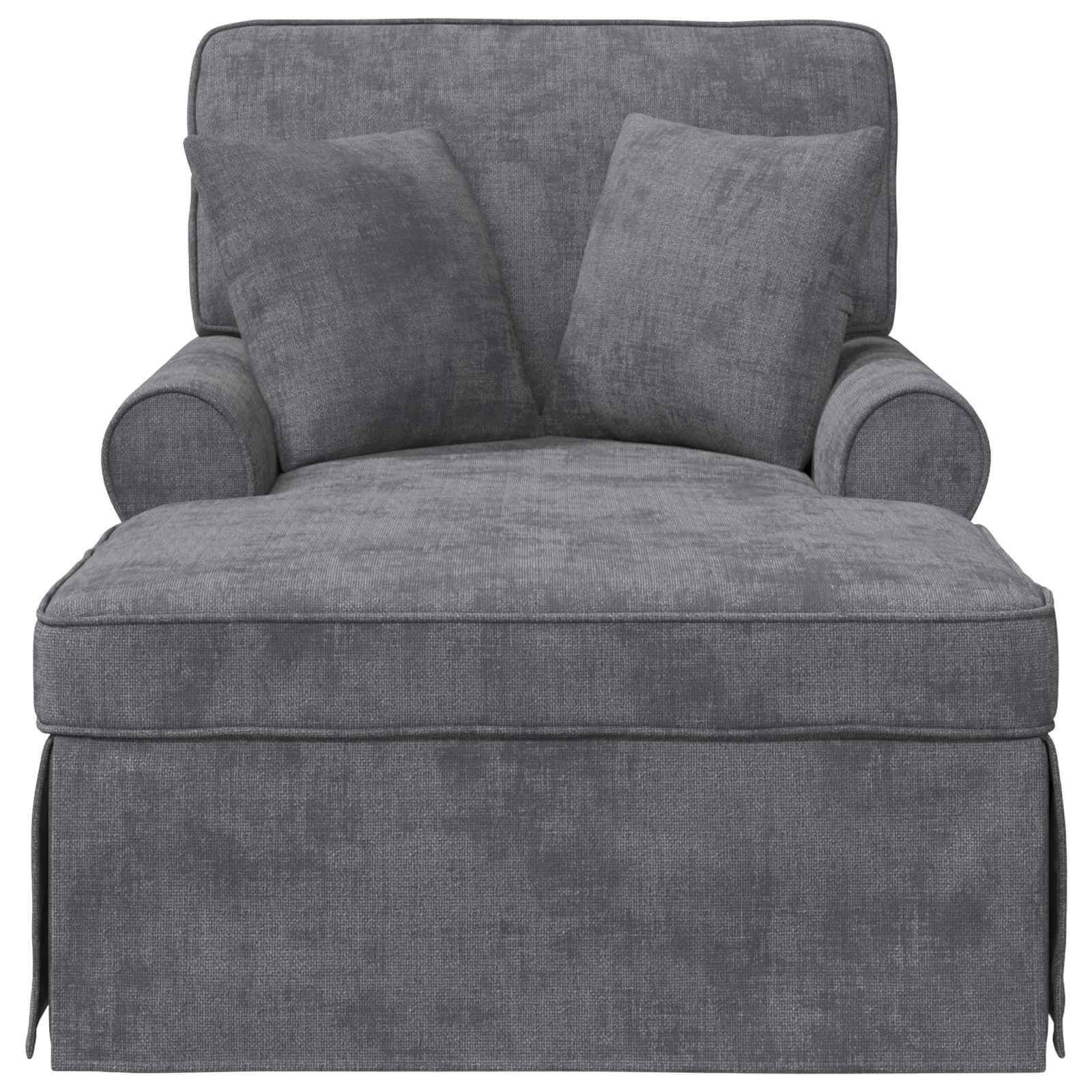 Chaise lounge avec jupe Gris foncé 157 x 91 x 91 cm ARES - XIOS