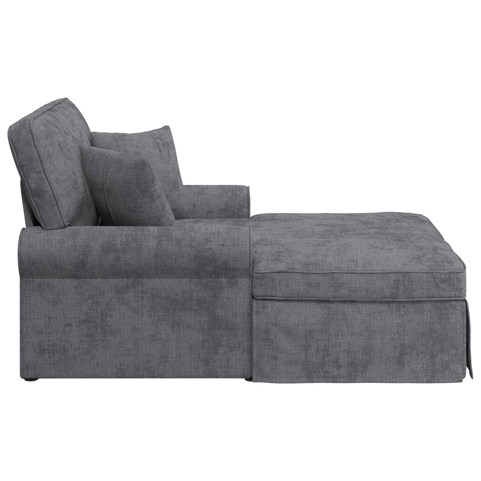 Chaise lounge avec jupe Gris foncé 157 x 91 x 91 cm ARES - XIOS