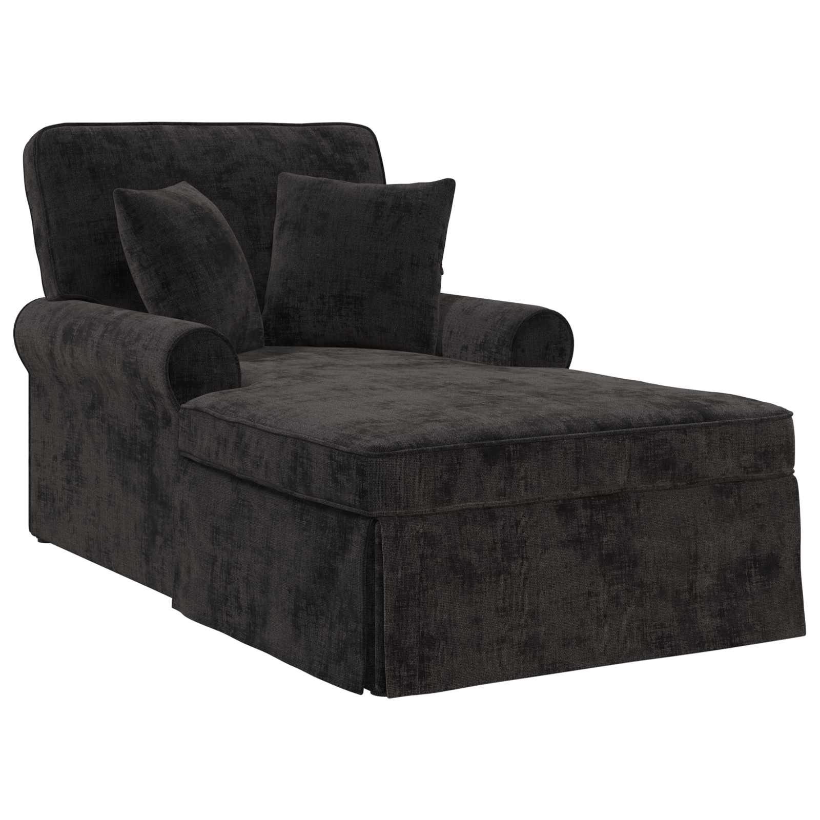 Chaise lounge avec jupe avec coussin Noir 157 x 91 x 91 cm ARES - XIOS