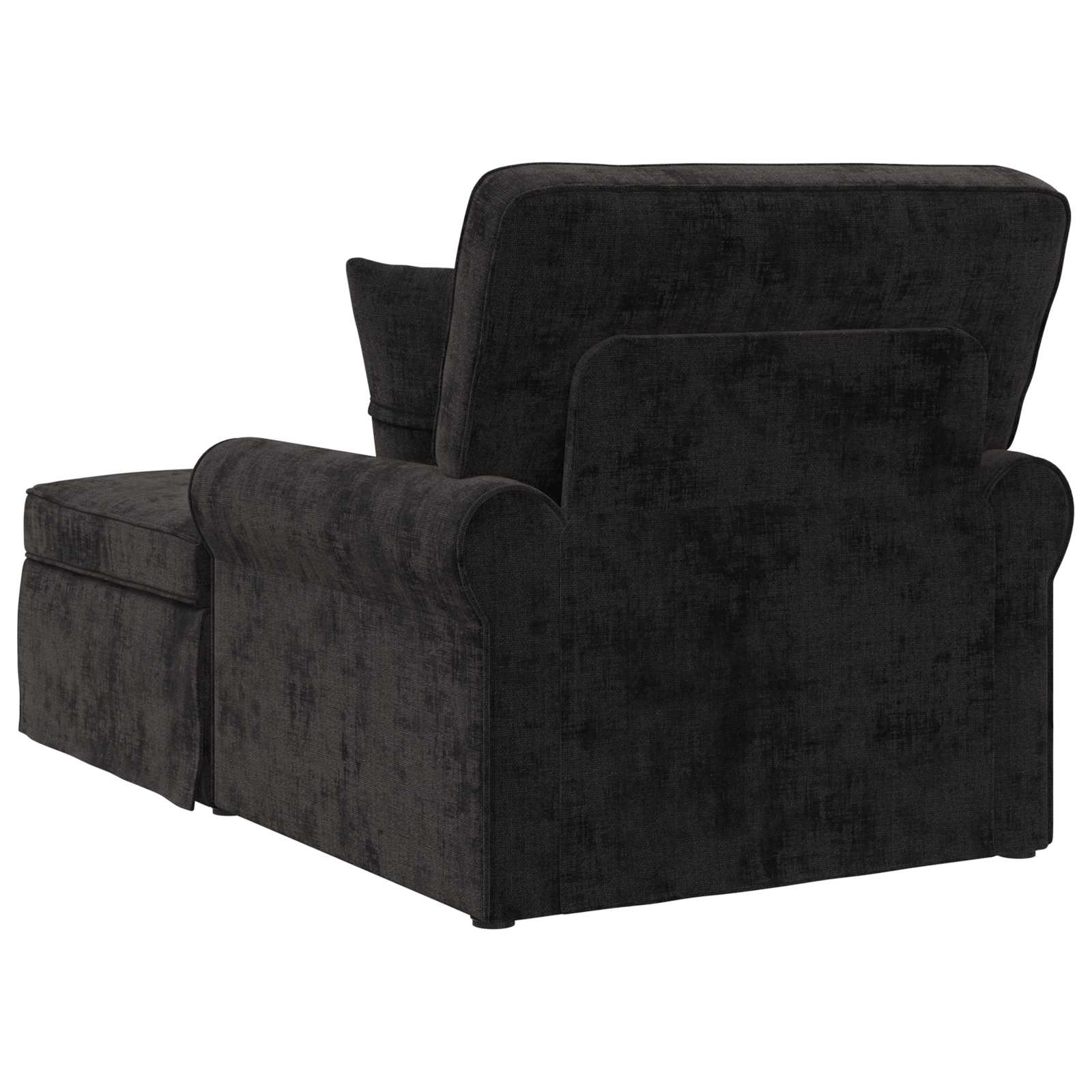 Chaise lounge avec jupe avec coussin Noir 157 x 91 x 91 cm ARES - XIOS