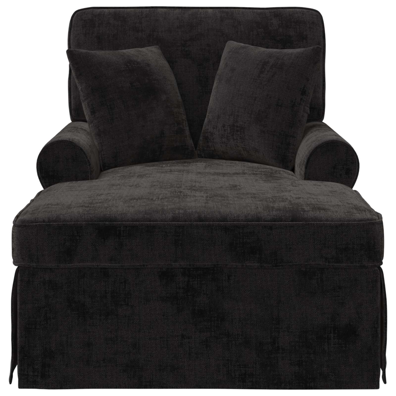 Chaise lounge avec jupe avec coussin Noir 157 x 91 x 91 cm ARES - XIOS