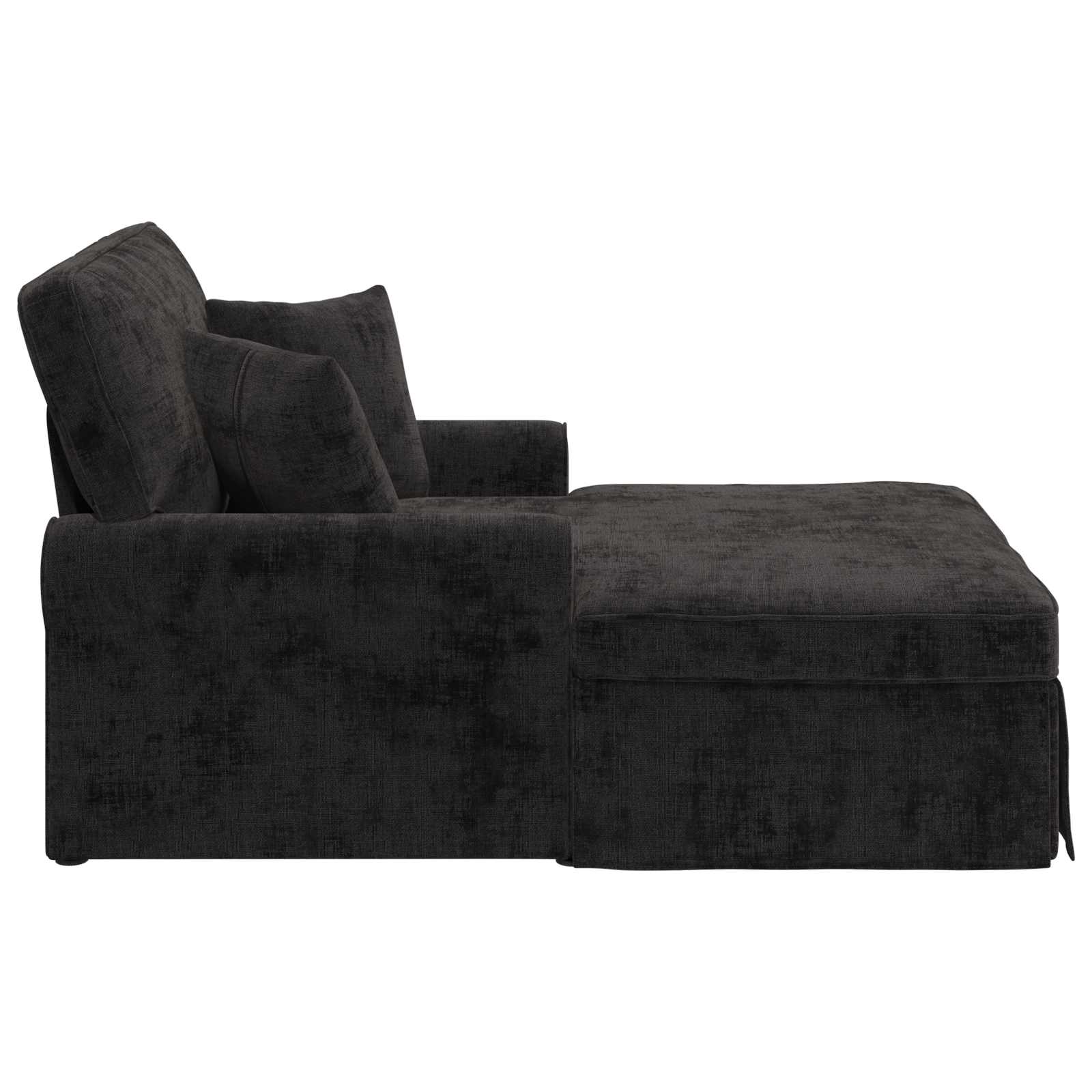 Chaise lounge avec jupe avec coussin Noir 157 x 91 x 91 cm ARES - XIOS