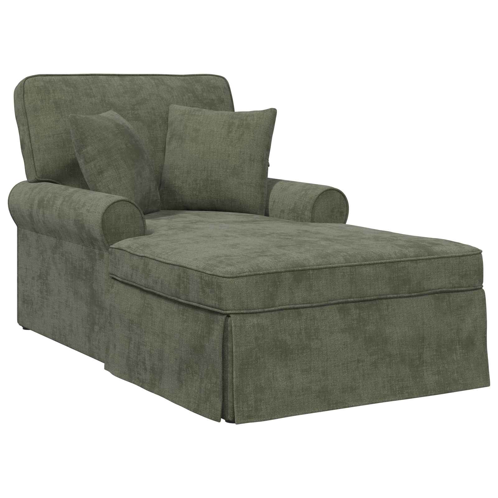 Chaise lounge avec jupe avec coussin Vert 157 x 91 x 91 cm ARES - XIOS
