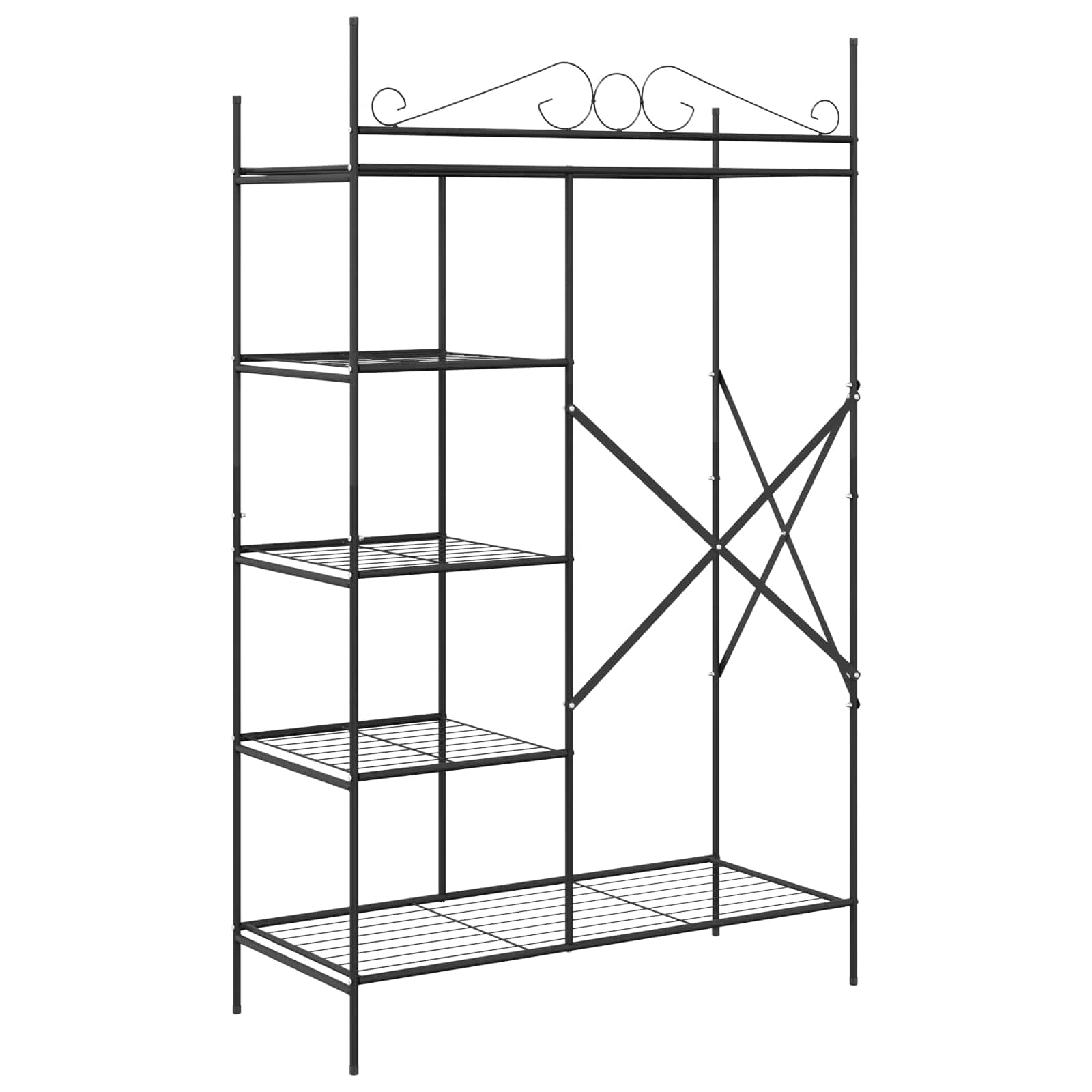 Armoire Ouverte avec étagère Noir 104,5 x 45 x 172 cm Acier - XIOS