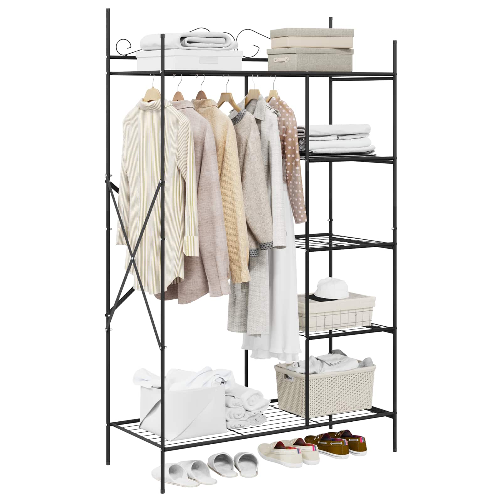 Armoire Ouverte avec étagère Noir 104,5 x 45 x 172 cm Acier - XIOS