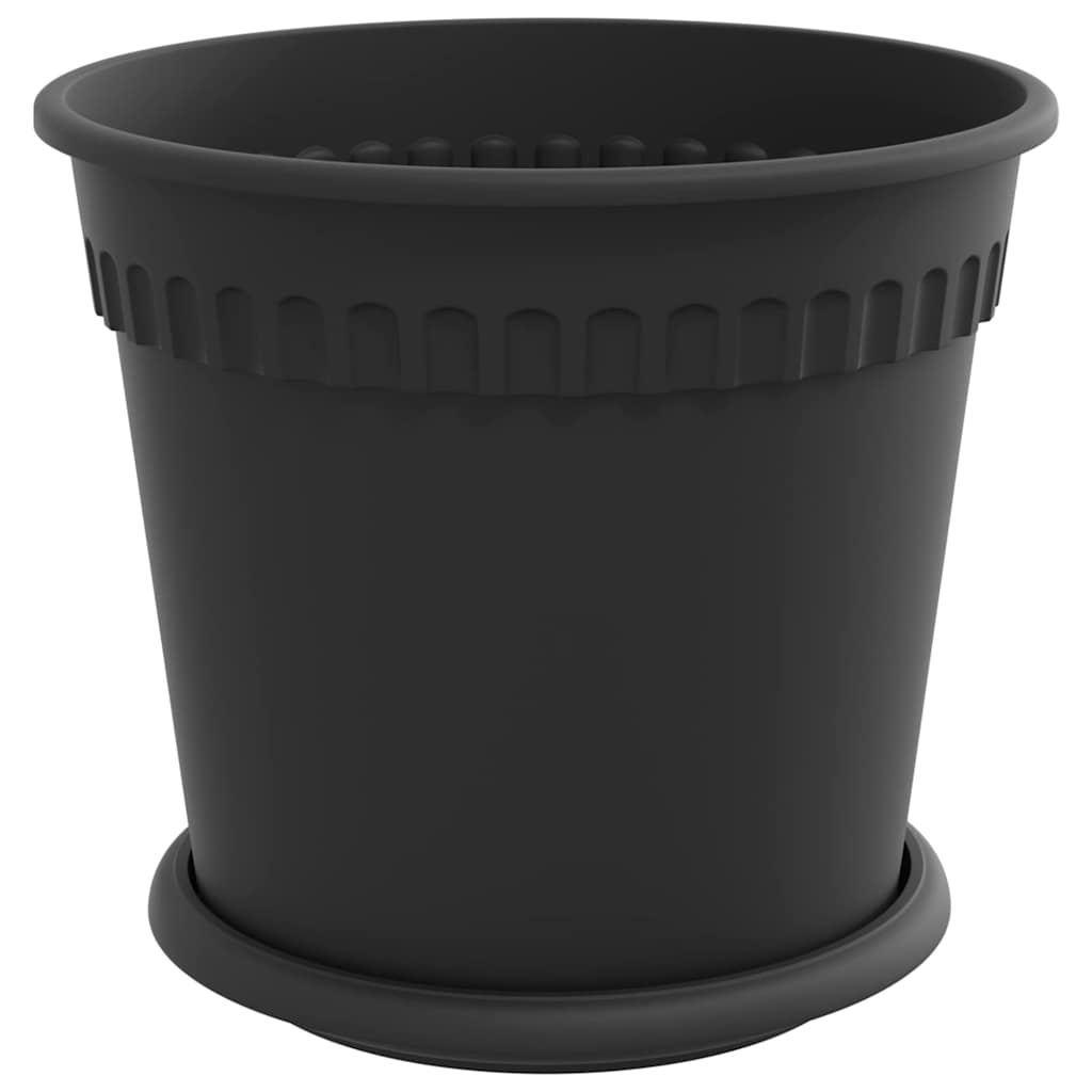 Pots de plantes 6 pcs Noir Ø 19 x 16 cm Plastique - XIOS