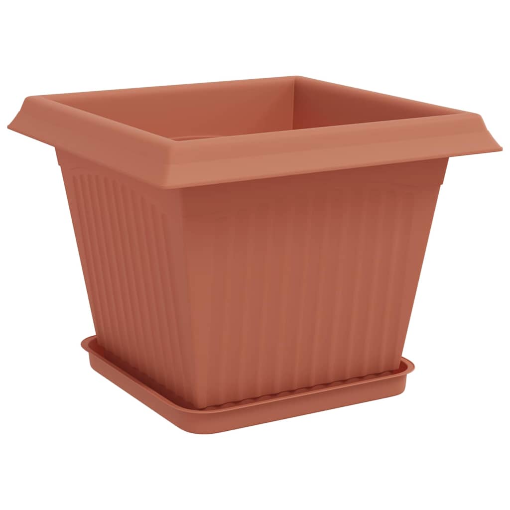 Pots de plantes 6 pcs Rouge brique 28,5 x 28,5 x 22 cm - XIOS