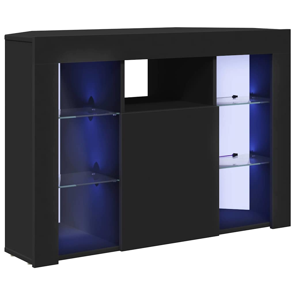 Meuble TV LED d'Angle Noir 105 x 40 x 68 cm Bois d'ingénierie - XIOS
