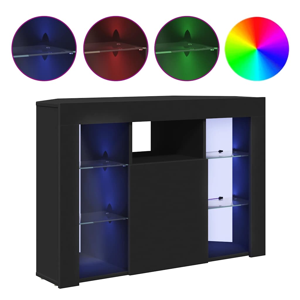 Meuble TV LED d'Angle Noir 105 x 40 x 68 cm Bois d'ingénierie - XIOS