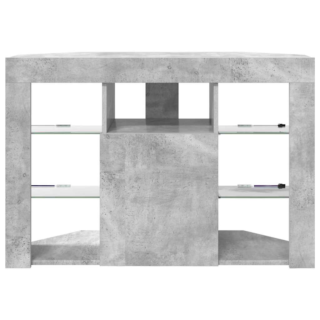 Meuble TV LED d'Angle Montage mural Gris béton 105 x 40 x 68 cm - XIOS