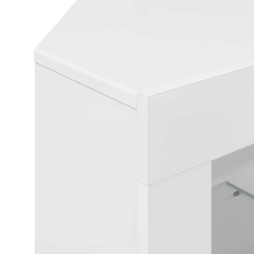 Meuble TV LED d'Angle Blanc brillant 105 x 40 x 68 cm - XIOS