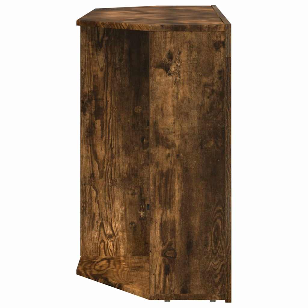 Meuble TV LED d'Angle Montage mural Chêne fumé 105 x 40 x 68 cm - XIOS