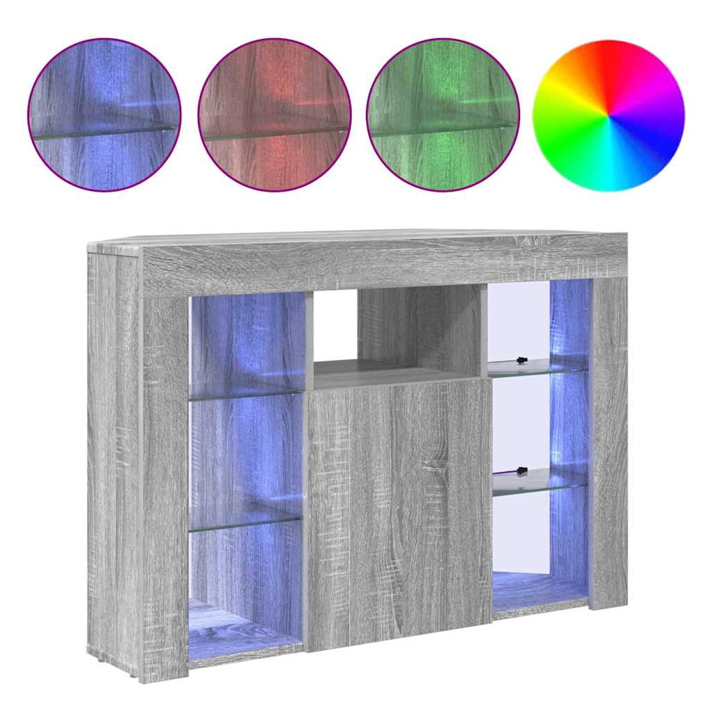 Meuble TV LED d'Angle Gris Sonoma 105 x 40 x 68 cm - XIOS