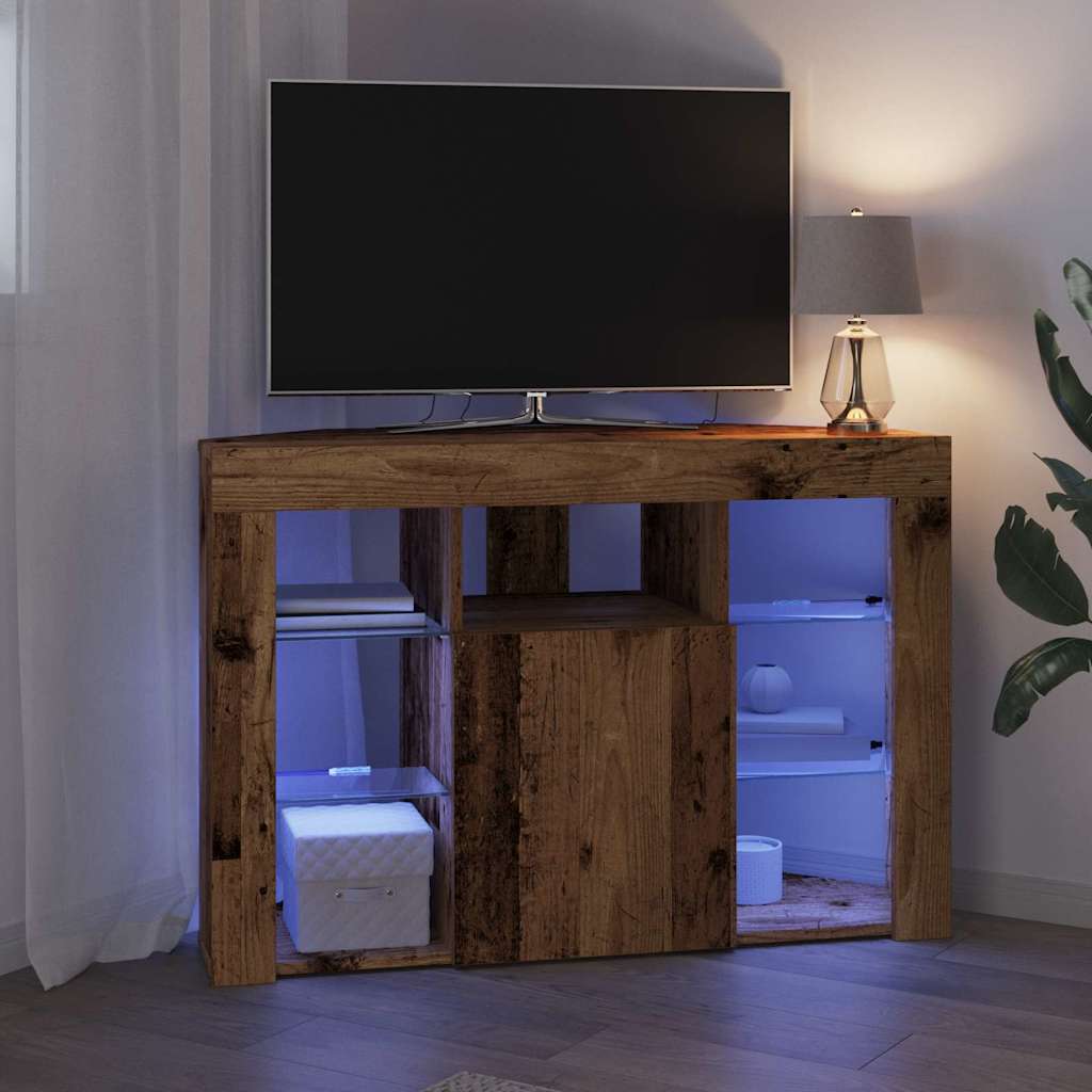 Meuble TV LED d'Angle Bois Ancien 105 x 40 x 68 cm - XIOS