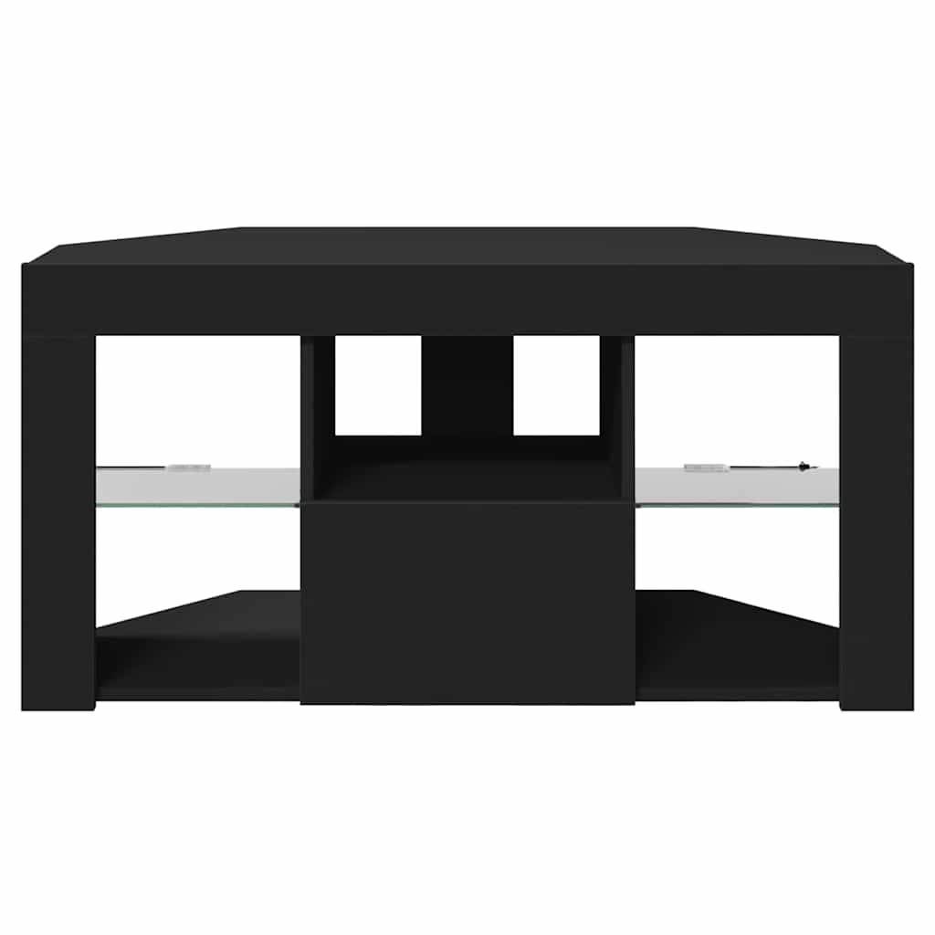 Meuble TV LED d'Angle Noir 105 x 40 x 68 cm Bois d'ingénierie - XIOS