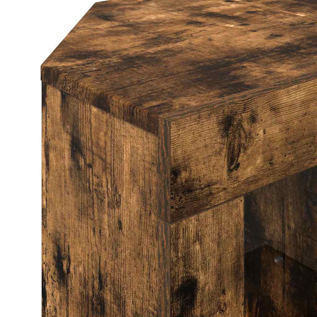 Meuble TV LED d'Angle Montage mural Chêne fumé 105 x 40 x 68 cm - XIOS